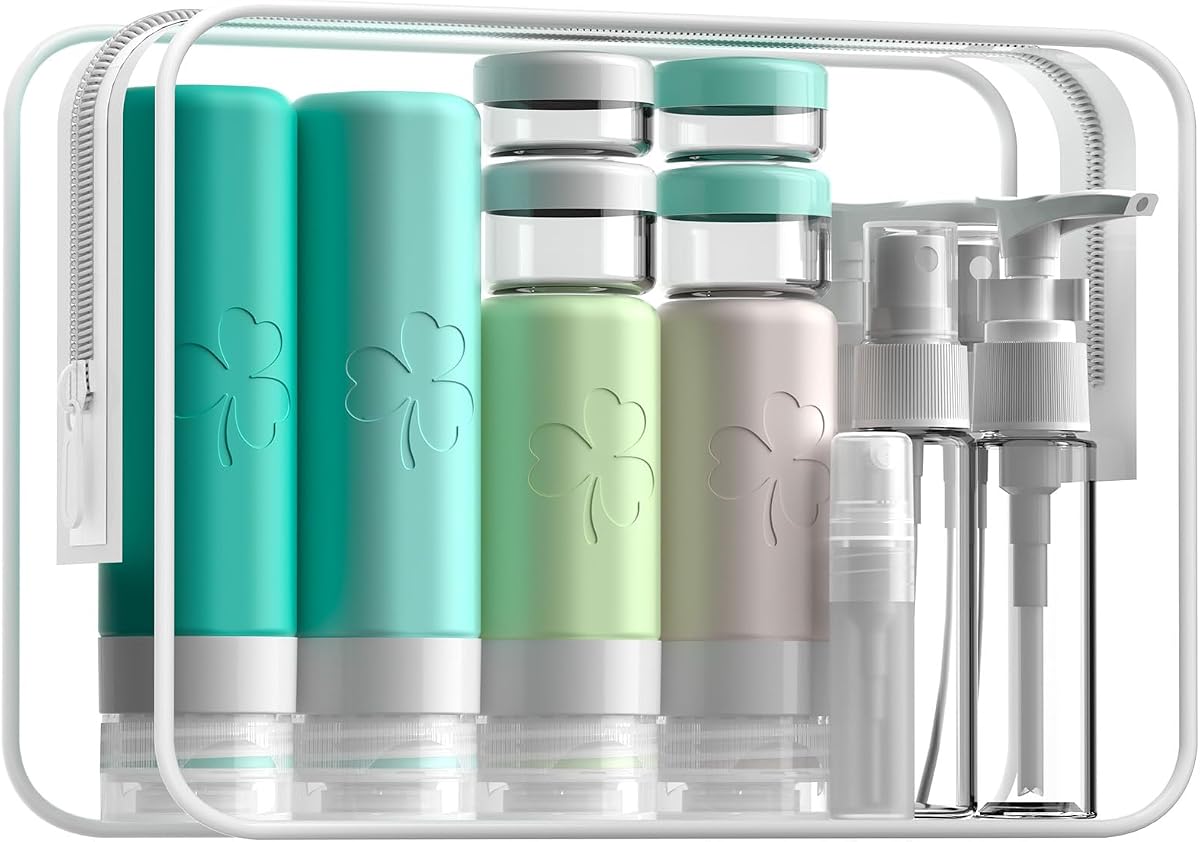 INSFIT 23 Pack Travel Bottles for Toiletries, TSA Approved Silicone Travel Size Toiletries with Toiletry Bag, BPA Free Leak Proof Refillable Travel Essentials for Liquids Shampoo Conditioner Lotion