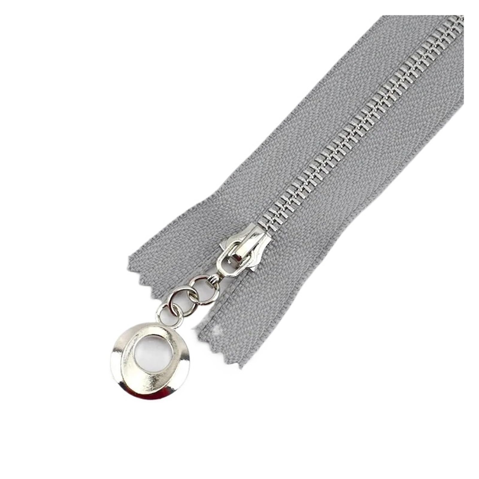 5Pcs 3# Metal Zipper for Sewing 30cm Close-End Zippers Silver Tooth Bag Decor Zip DIY Garment Accessories(ZA093-Gray)