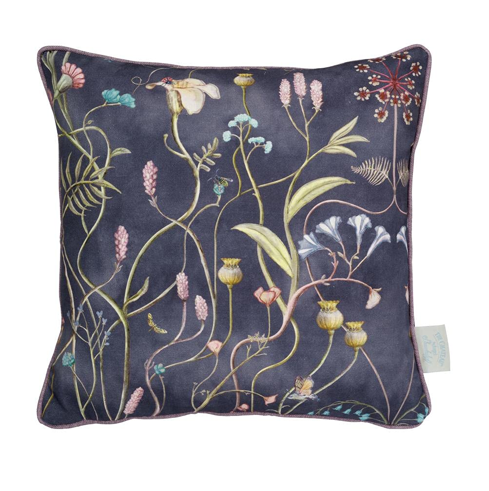 The Chateau by Angel Strawbridge WILDFLOWER GARDEN Nightshadow Polyester filled Cushion, 43 x 43cm
