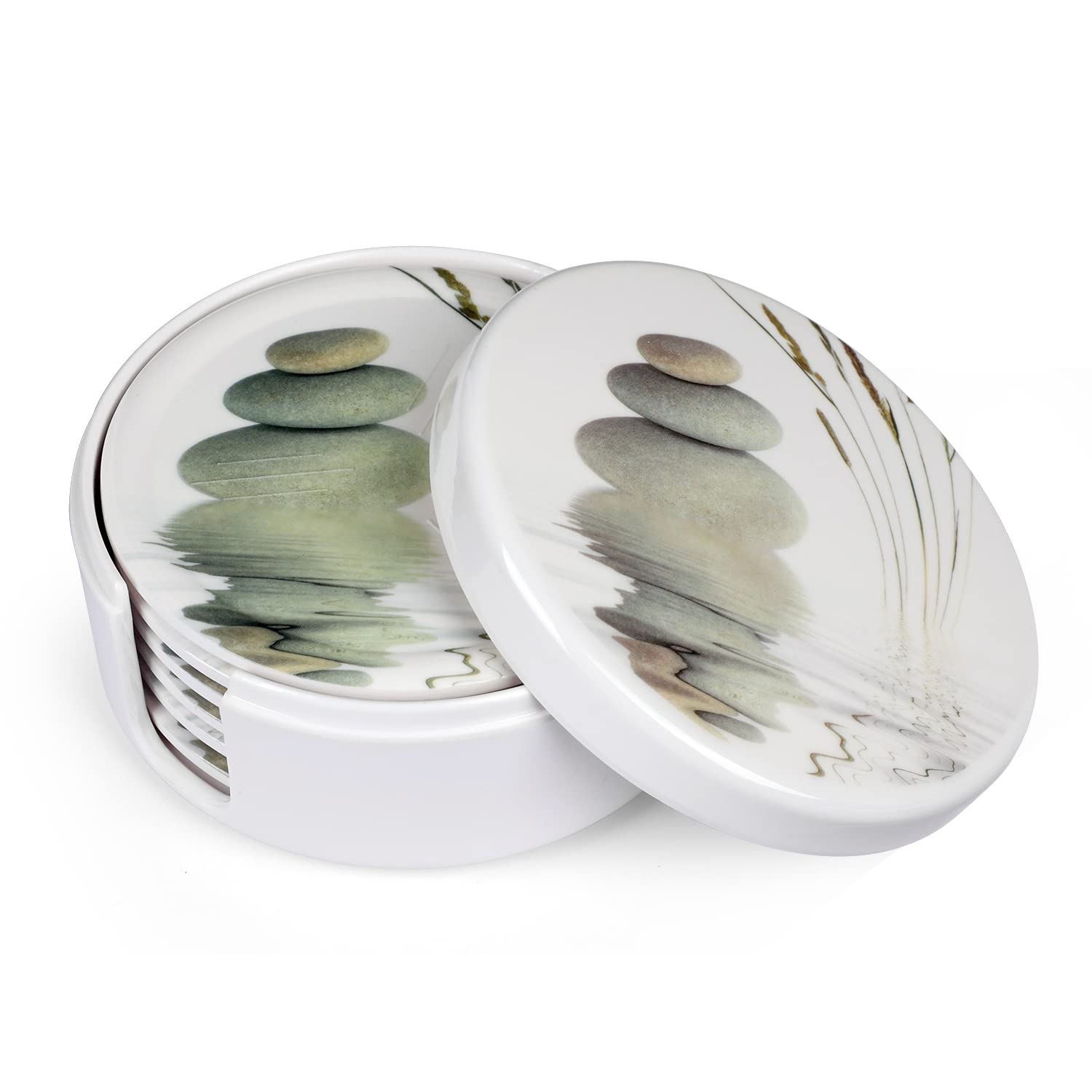 Superware | Food Grade Melamine | Coaster Set – Zen (6 nos.) | Serveware, Tableware, Stain Free, Glazed Finish