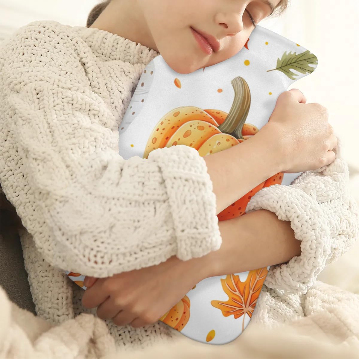 Hot Water Bottle with Soft Cover,2L Thanksgiving Pumpkins Hot Water Bag for Hot and Cold Compress, Hand Feet Warmer, Colorful Pumpkin Rubber Hot or Cold Water Bottle Halloween Christmas Decorations
