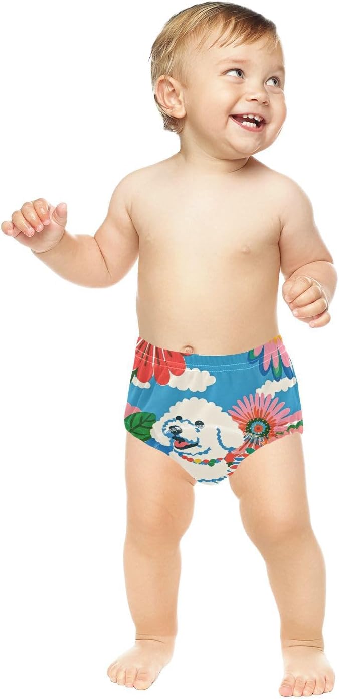 Baby Potty Training Must Haves Pants Reusable Nighttime Potty Training Underwear Potty Training Underwear for Toddler Girls 5T Cute White Dog Flowers