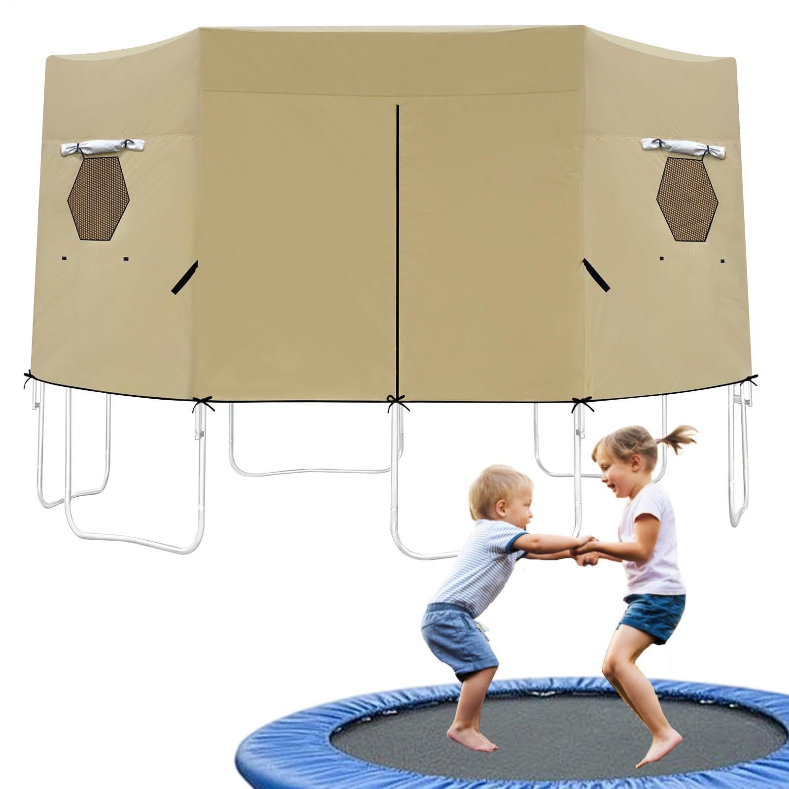 Tienda De Trampolín,Toldo de Sombra Impermeable y Bloqueo Solar,Toldo Cubridor para Cama Elástica Bloqueo UV - para Jardín Patio Césped Parque Deporte