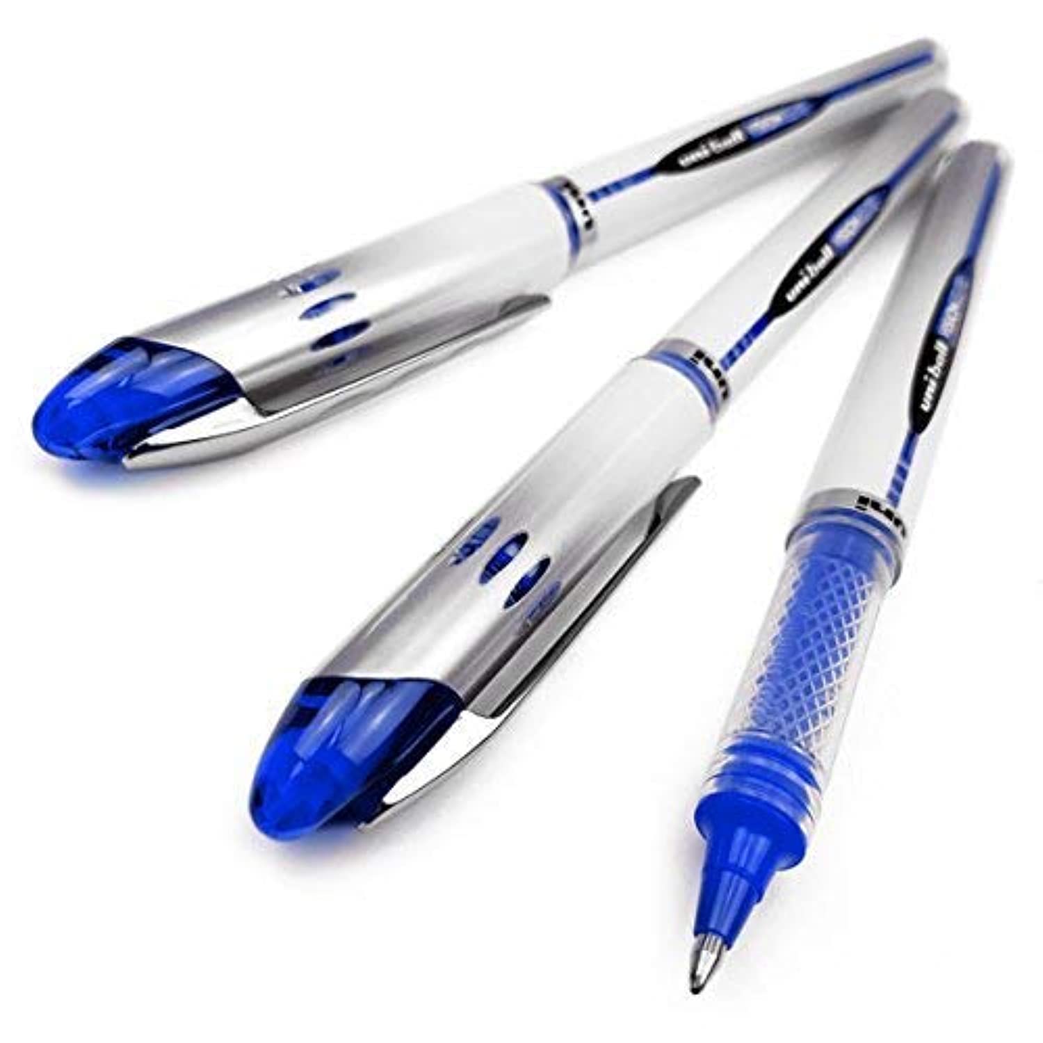 Uni-Ball Vision Elite UB-200 Liquid Ink Rollerball Pen - Pack of 3 - Blue