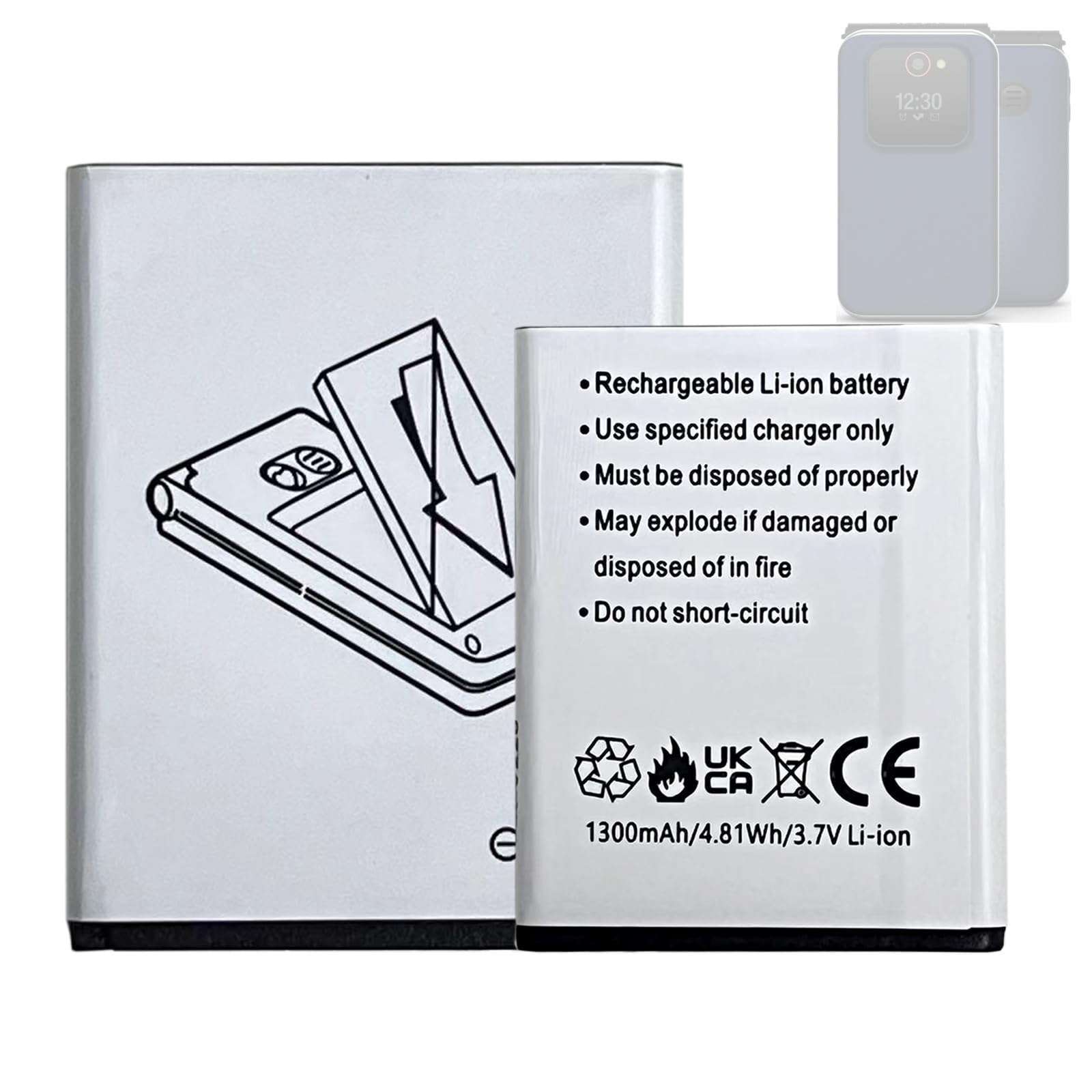 HIGHAKKU 2pcs Ersatzakku CR17450SE-R(3V) CR17450 17450 kompa