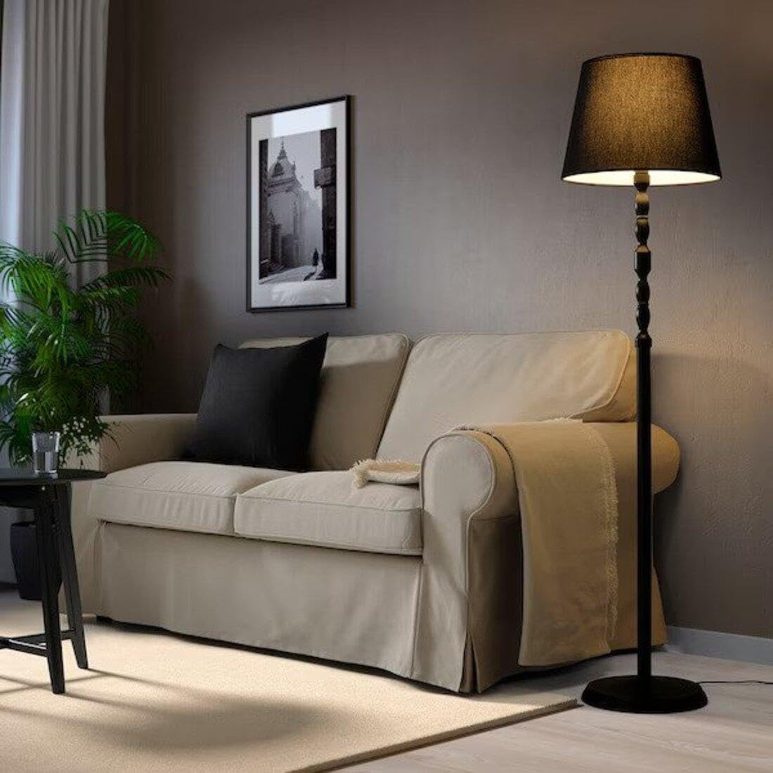 Ikea KINNAHULT Floor lamp, Black ash/Black : Amazon.in: Home & Kitchen