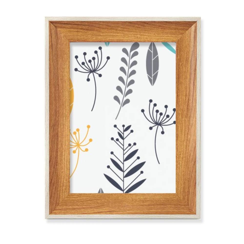 Peinture Feuilles Fleurs en Cadre Bois Décoration de Bureau Naturelle Esprit Herbier Maison
