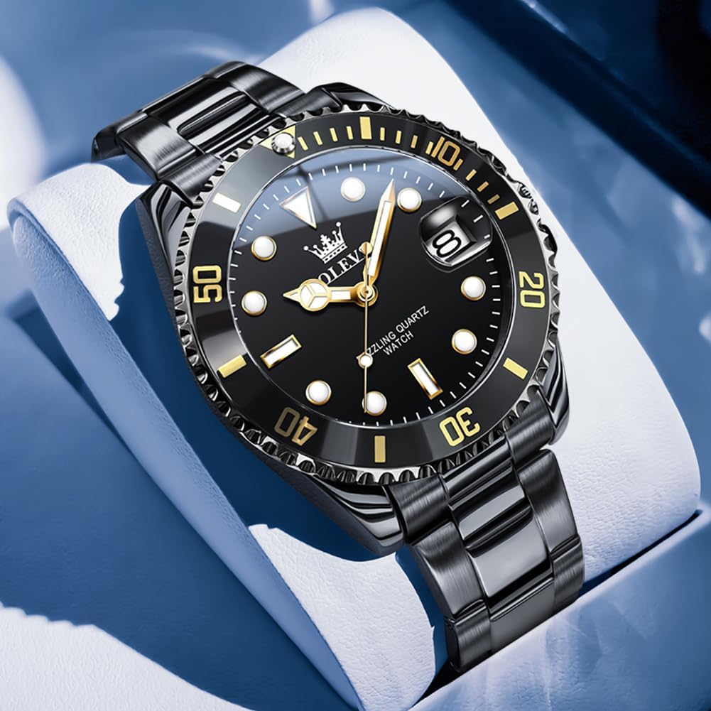 OLEVS Luxury Watches for Men Big Face Stainless Steel Business Dress Analog Quartz Watch with Day Waterproof Luminous Mens Wrist Watch - Image 6