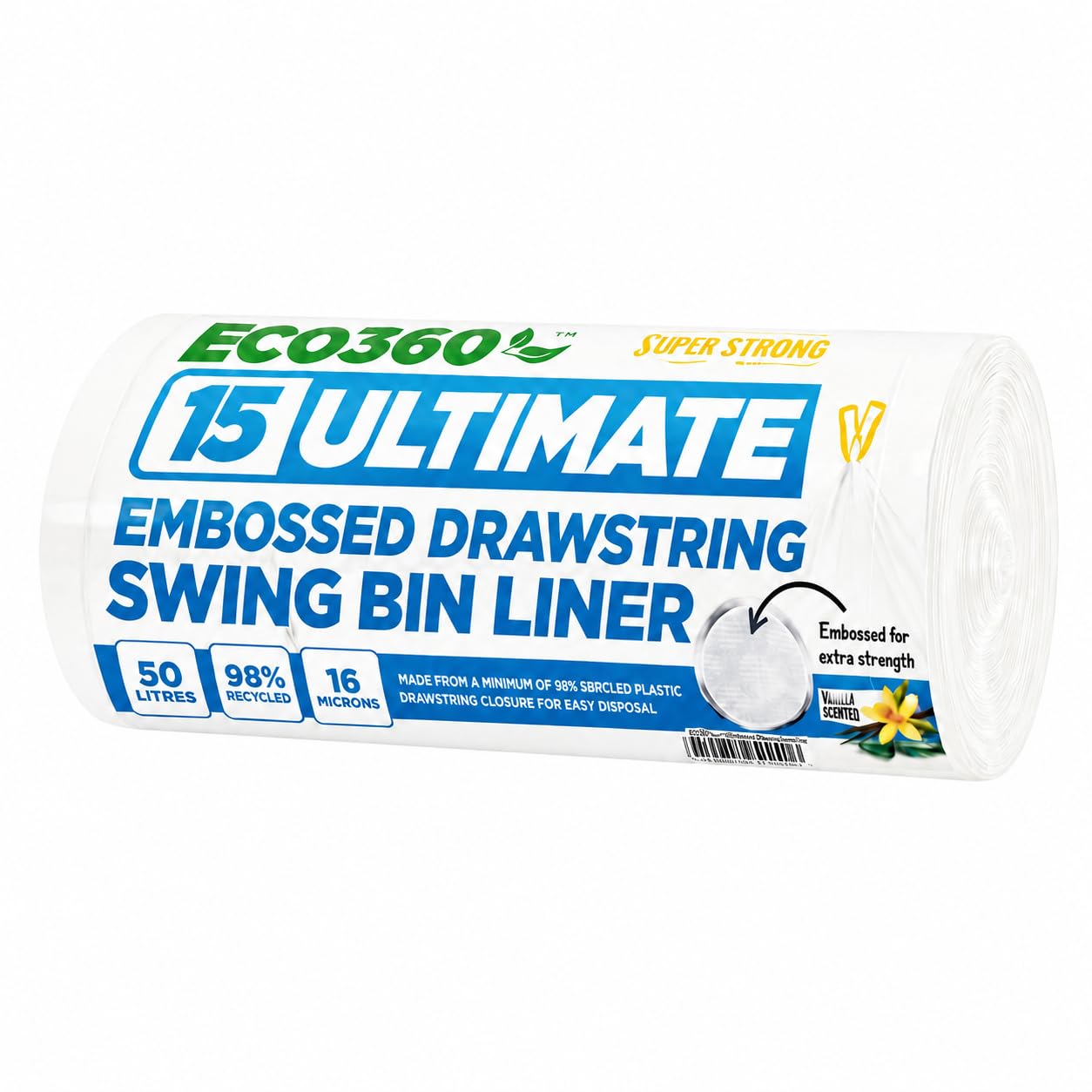 Ecobag Swing Bin Liners Vanilla 50 Litre Pack 15's