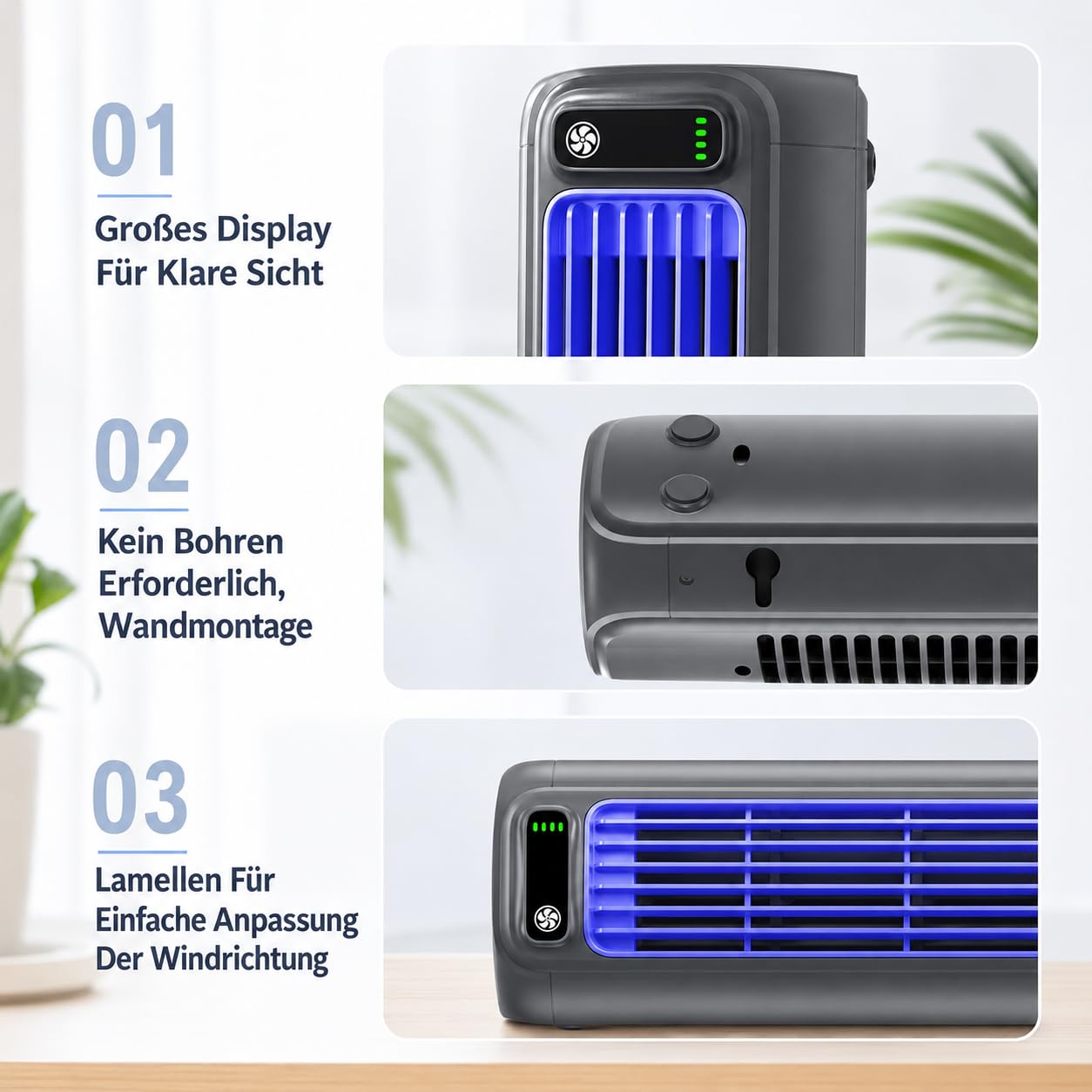 Epicooler Klimaanlage Tragbar - Portable Ac Tischventilator Mit Verdunstungskühlung, Tragbarer USB Lüfter Für Sommer Zuhause Und Camping