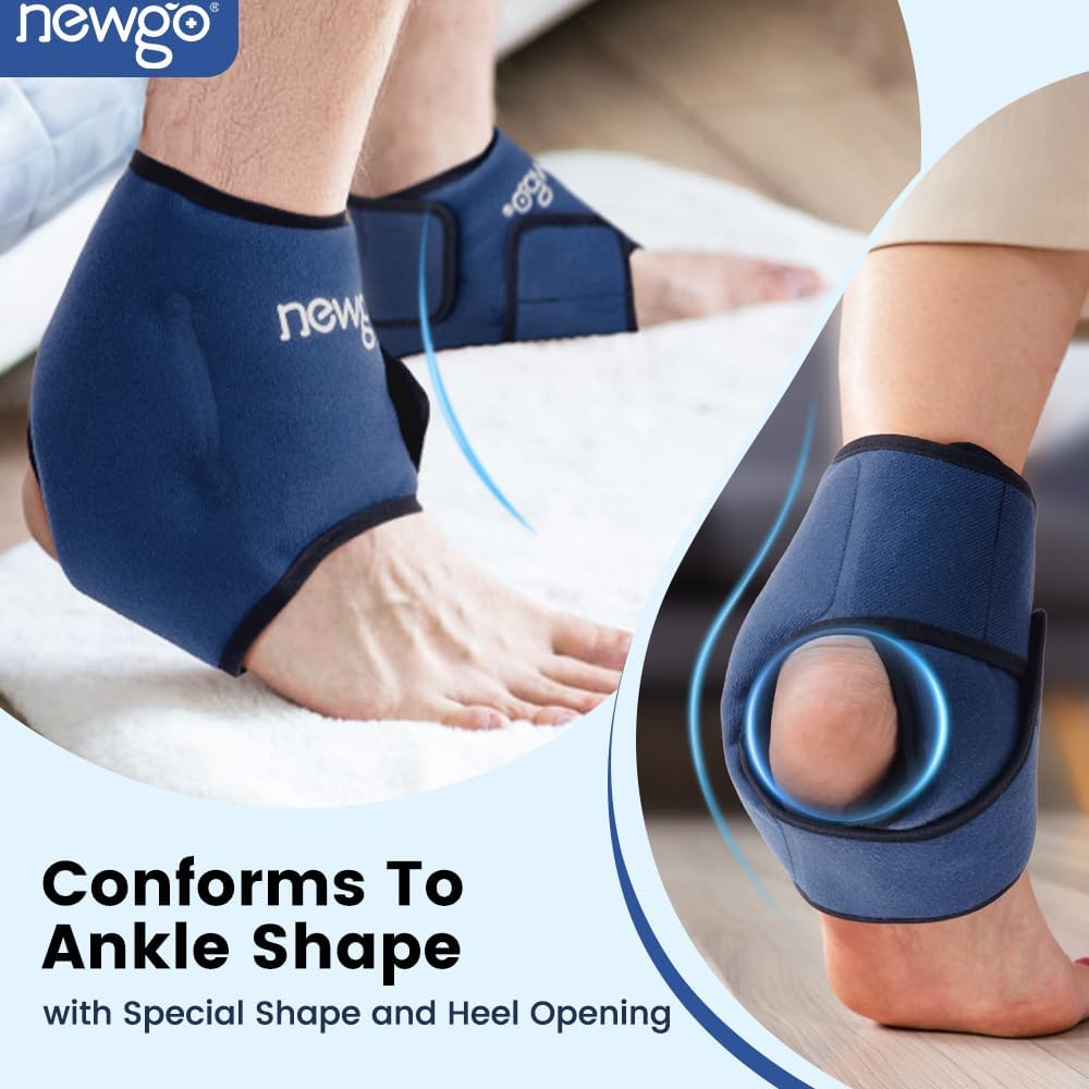 NEWGO Knöchel-Kühlbandage Knöchelgelenkbandage mit Kühlgel Wärme-Kälte-Therapie bei Knöchelrheuma Chemotherapie, Knöchelschmerzen, Einheitsgröße