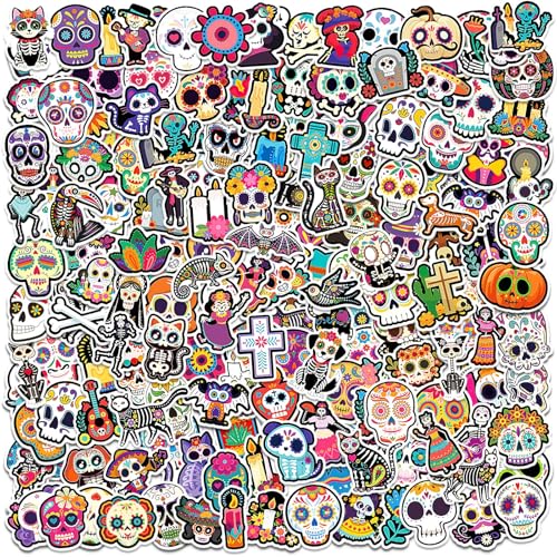 Calcomanías del Día de los Muertos antidespegue para renovar maletas y laptops, 200 piezas 2