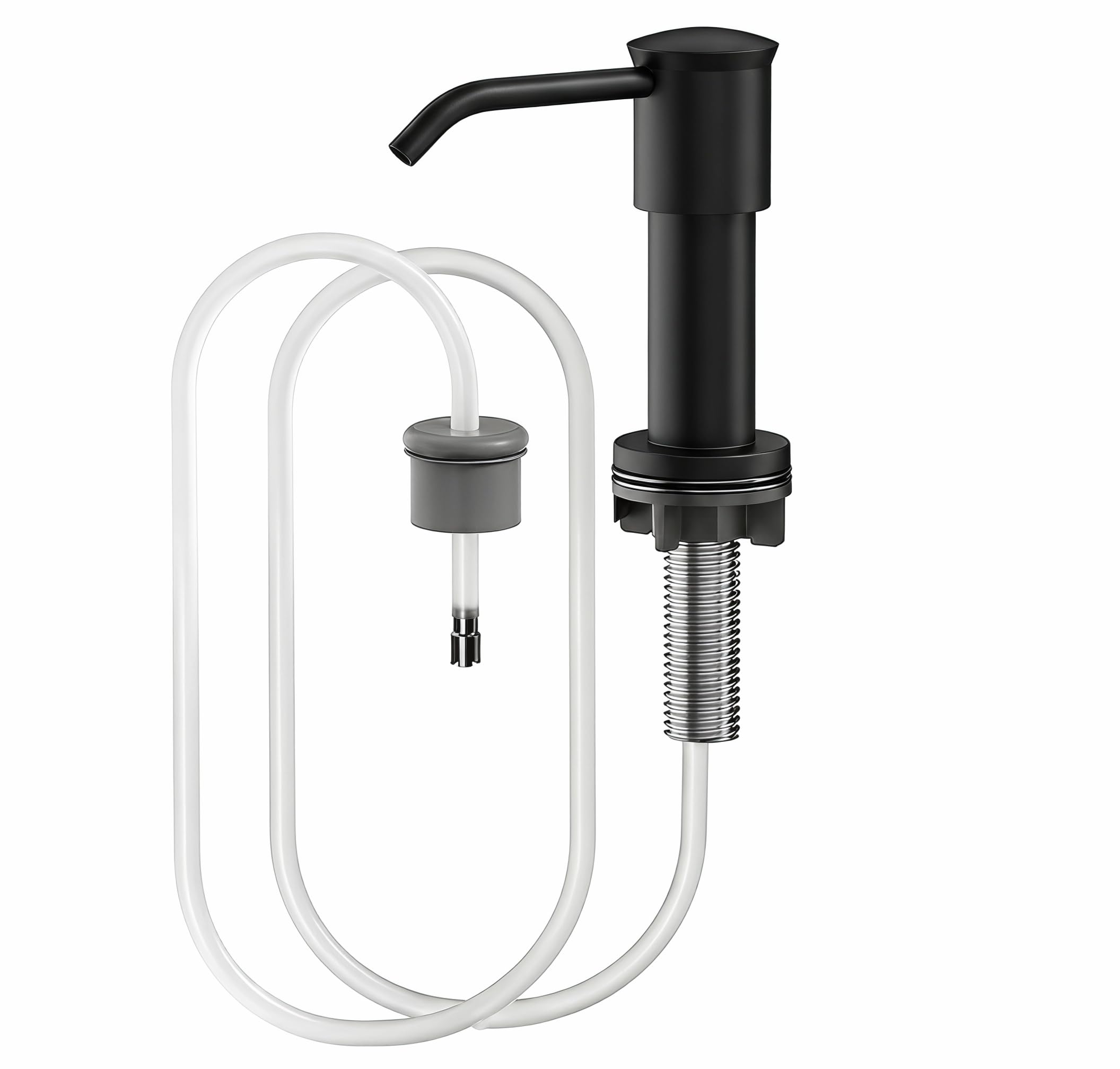 Maizoon Soap Dispenser for Kitchen Sink Stainless Steel and ABS Lotion & Liquid Counter Soap Dispenser Replacement Pump with 39"/1m Extension Tube Kit Black