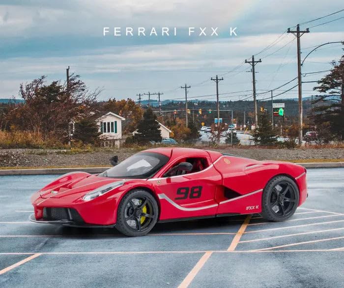 Image of Invite Enterprise The Ferrari FXXF 1:32 in Large Size Music Boys Toy CAR, DIECAST Metal Pullback Toy CAR with OPENABLE Doors & Light, TOP Toys Gifts for Kids [Black-Color]