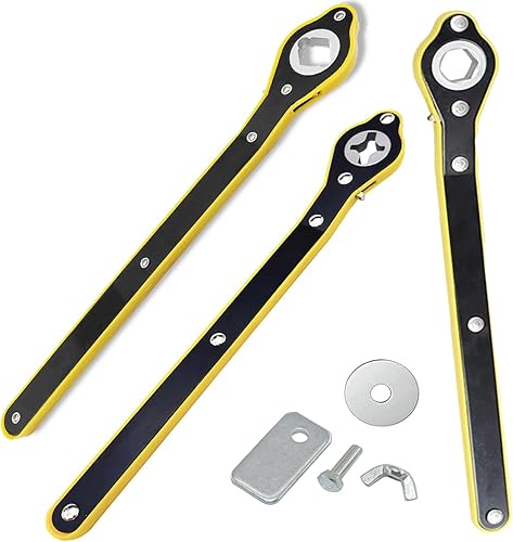 QISF Juego de 3 llaves de gato para automóvil, llave de trinquete giratoria de 360 para ahorrar mano de obra, llave de trinquete en forma de rombo