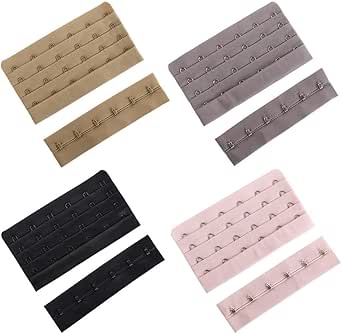Leadigol 8 Pcs Bra Extenders, 4 Hooks/3 Hooks Elastic Bra