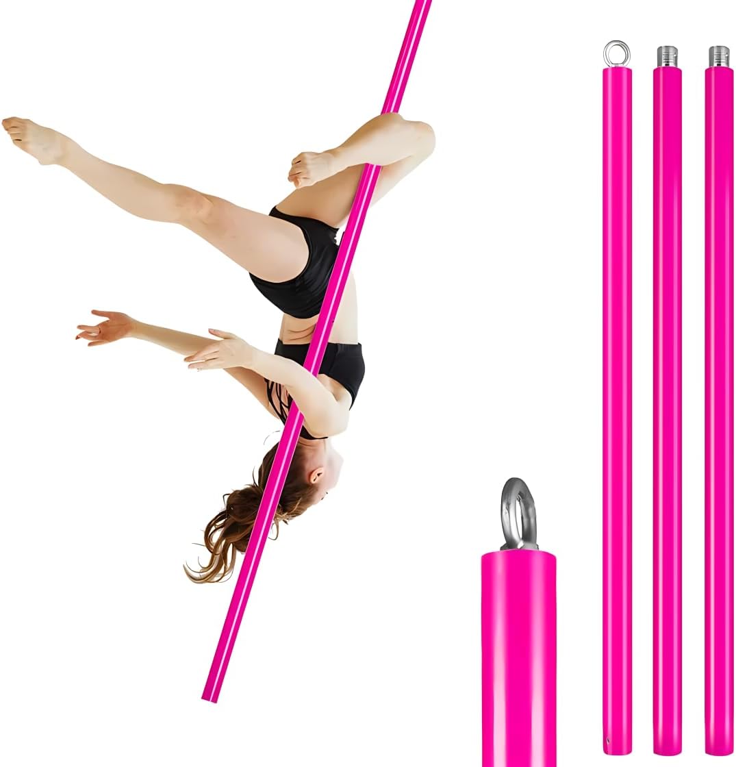 Dreamlin 9.8ft/3m Silicone Aerial Flying Dance Pole Portable Suspension Yoga Fitness Tube Hanging Rotary Silicone Steel Dancing Pole Gym Equipment for Home