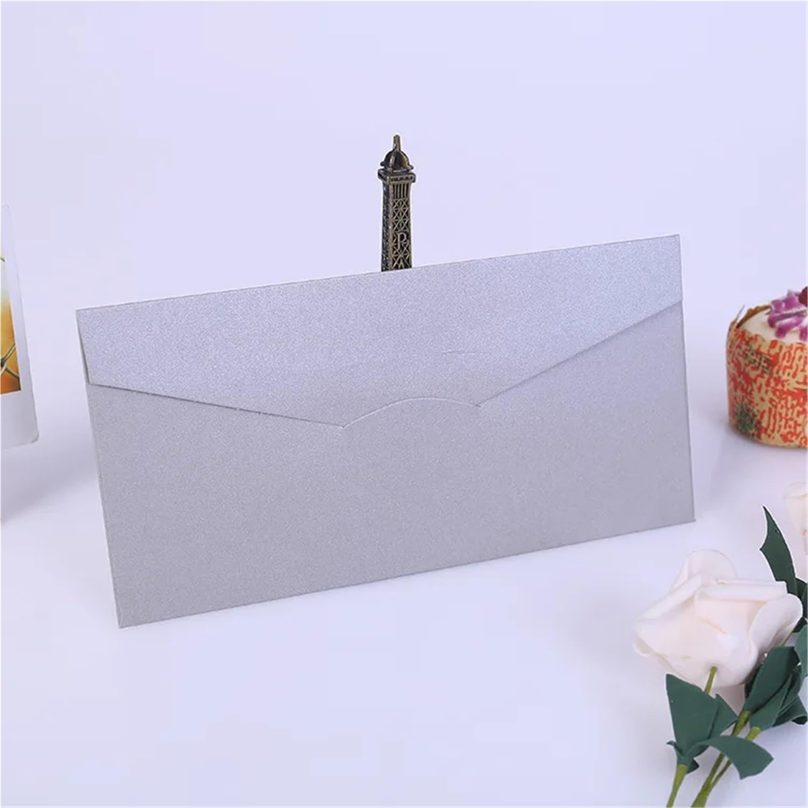 Koperty na karty podarunkowe 100 sztuk papieru perłowego kolorowe puste koperty zaproszenie biznesowe święta i wesela(Light gray-D)