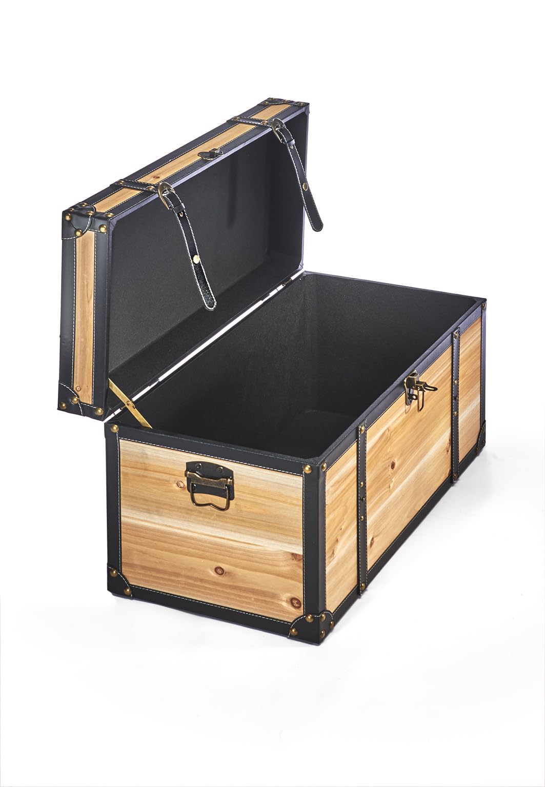 Kobolo Truhe Holztruhe FLORENCE mit Metalldetails und 70x35x38 cm