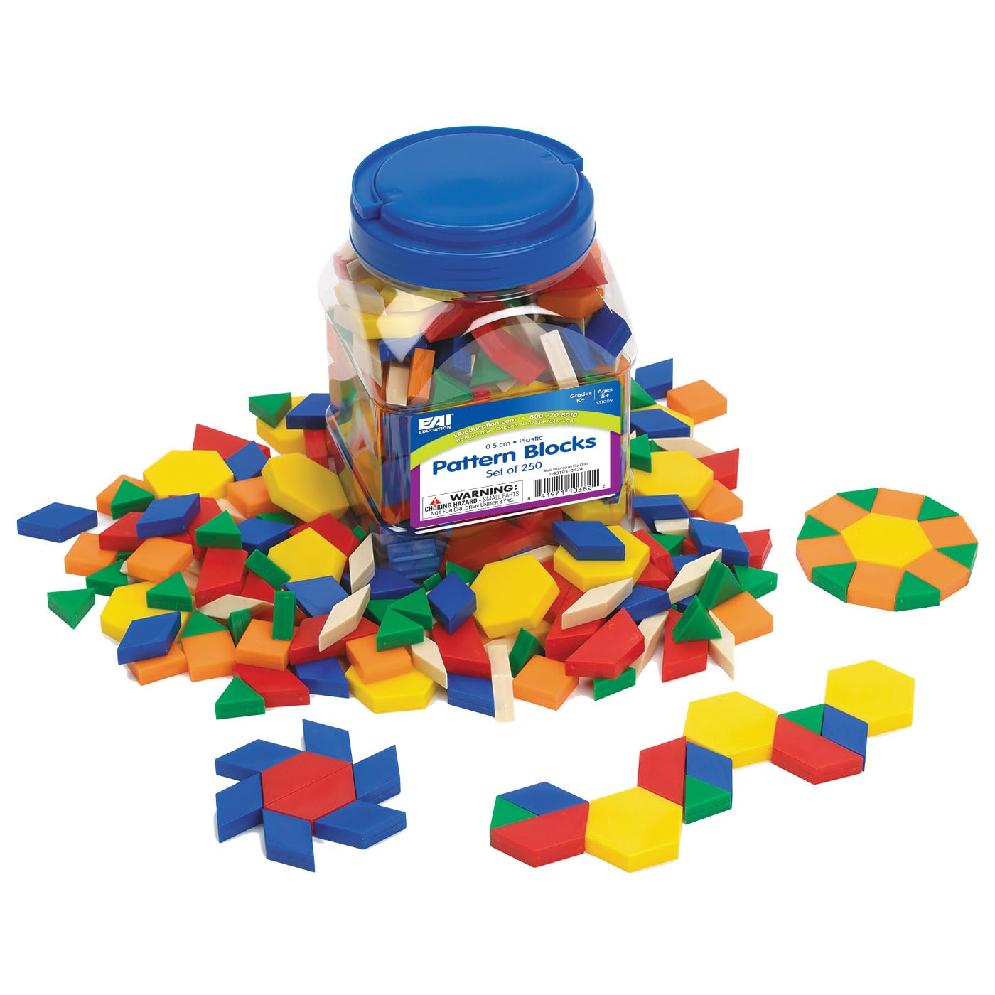 EAI Education Pattern Blocks: Plastic 0.5 cm - Set of 250