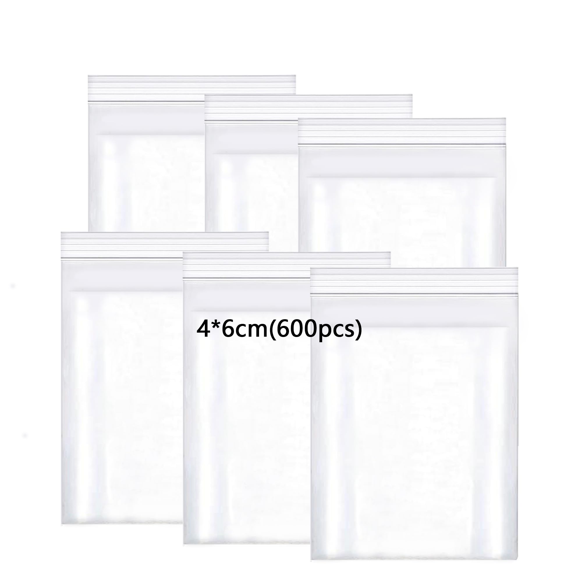 huruirui Small Plastic Bags Resealable Plastic Bags 4X6cm Grip Seal Bag Suitable for Kitchen Biscuits Nuts Jewelry Packaging Sealed Storage Pouches Mini Storage Bag 600pcs