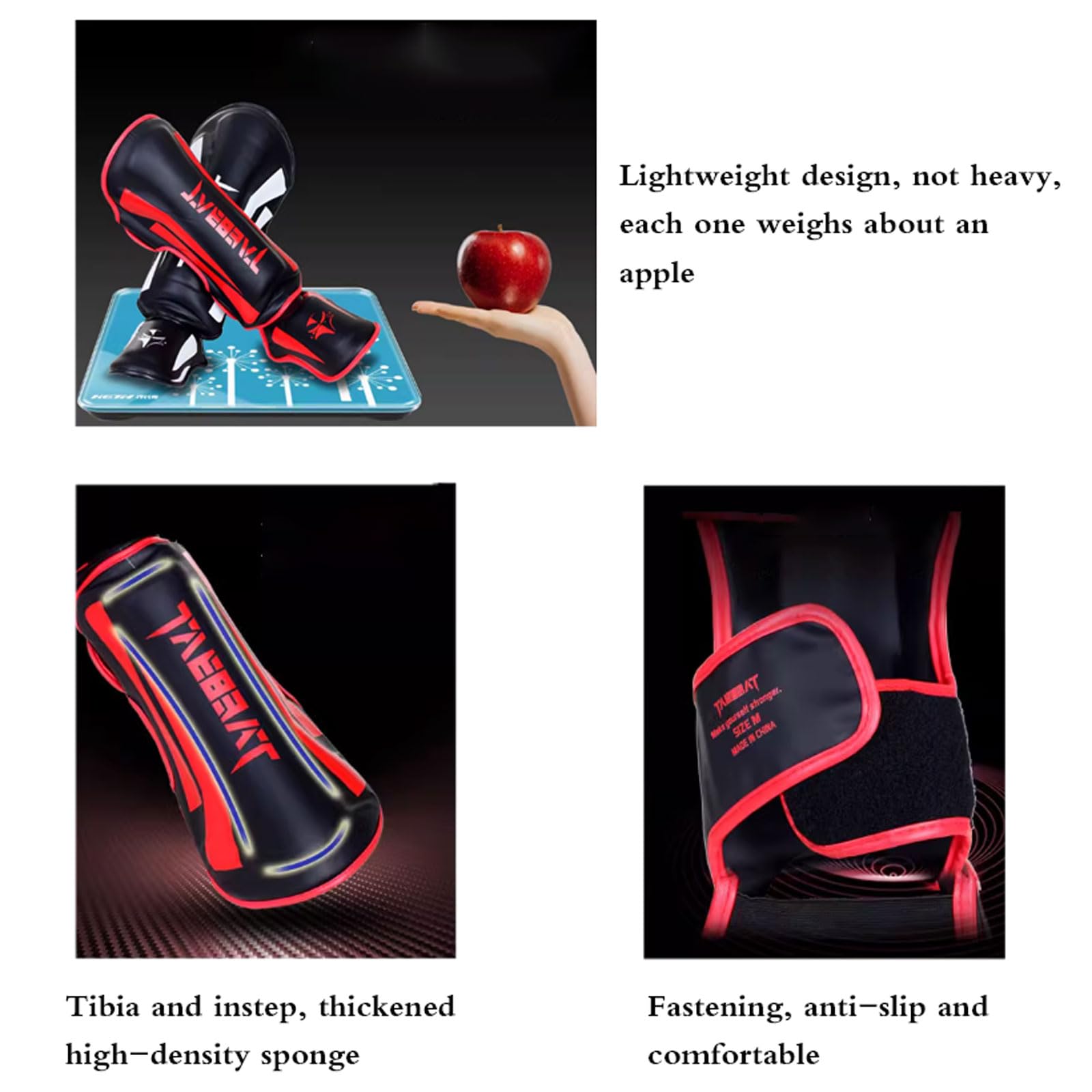 Elastico Parastinchi Muay Thai,Parastinchi Karate,Paratibia Kick Boxing,Parastinchi Kick Boxing,Comfort E Stabilità,Facile Indossare,per Calci in Kickboxing,Muay Thai E Altre Arti Marziali