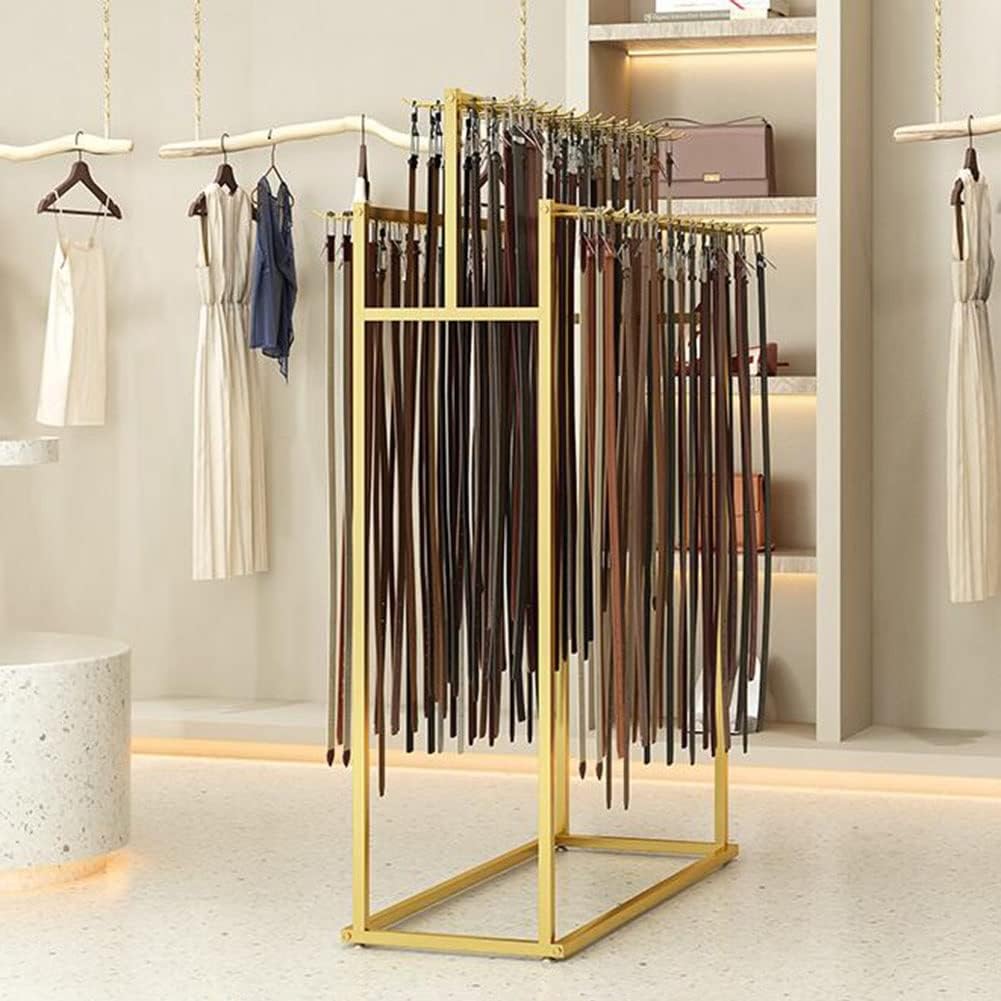 Men's Belt Display Stand,Clothing Store Boutiques Retail Storage Holder,Two-Sided Display Stand,Multifunctional Scarf Rack(Black 100x40x150cm)