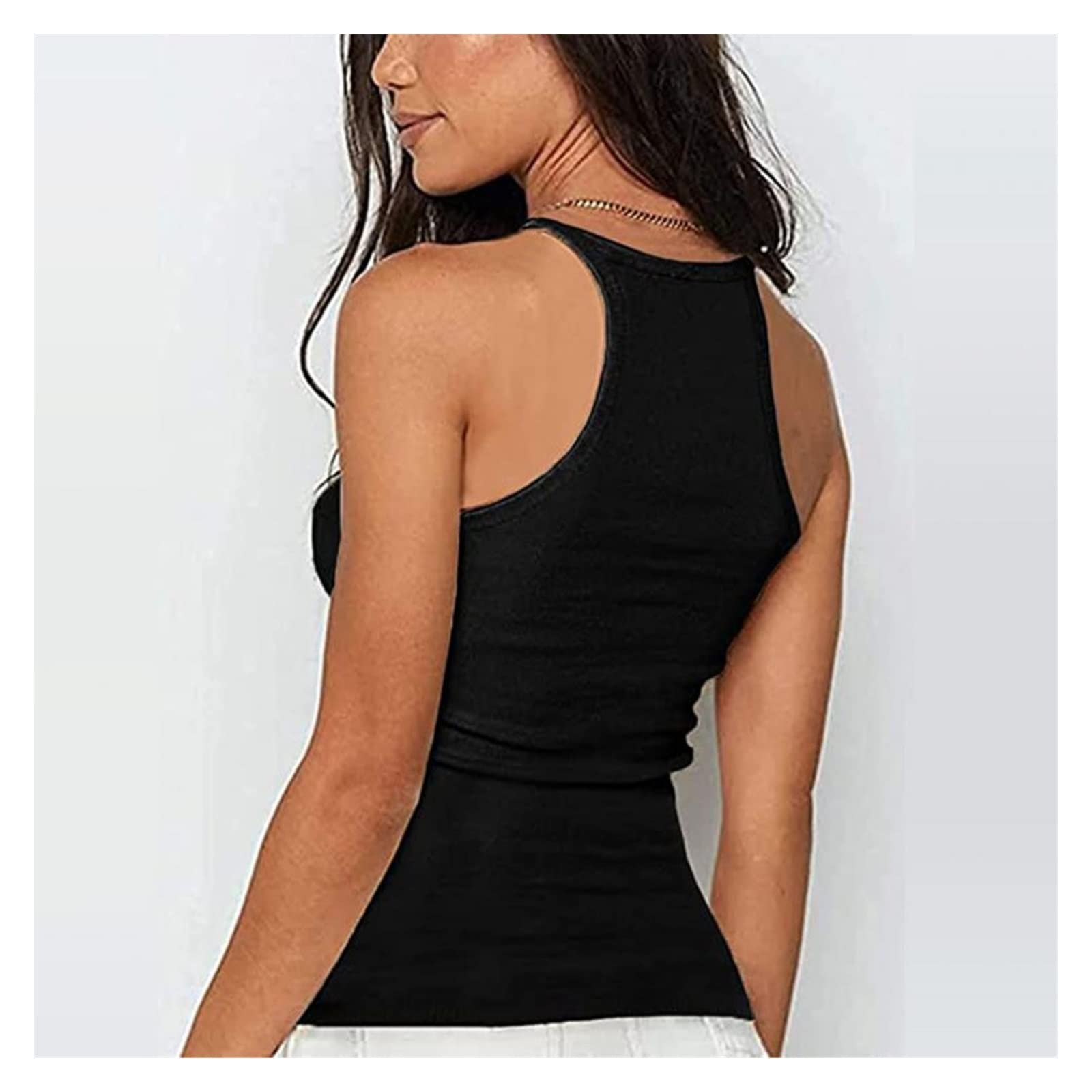 Kikbax Top sexy da donna Canotta senza maniche Canotta da donna Canotta estiva da donna