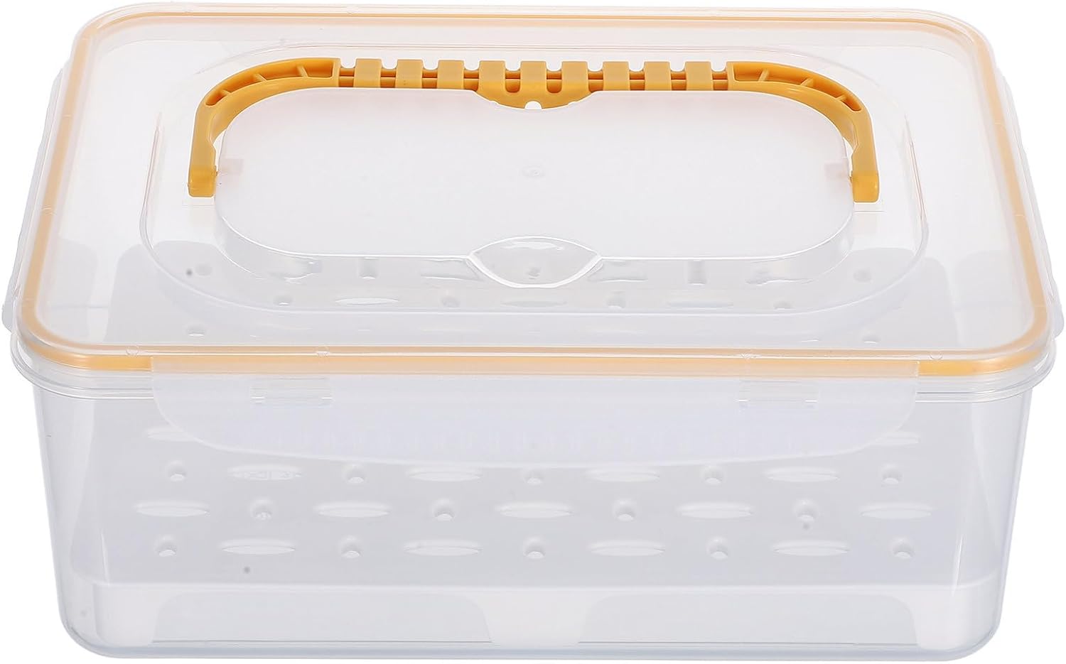 Portable Glass Storage Box with Handle, Adjustable Dividers