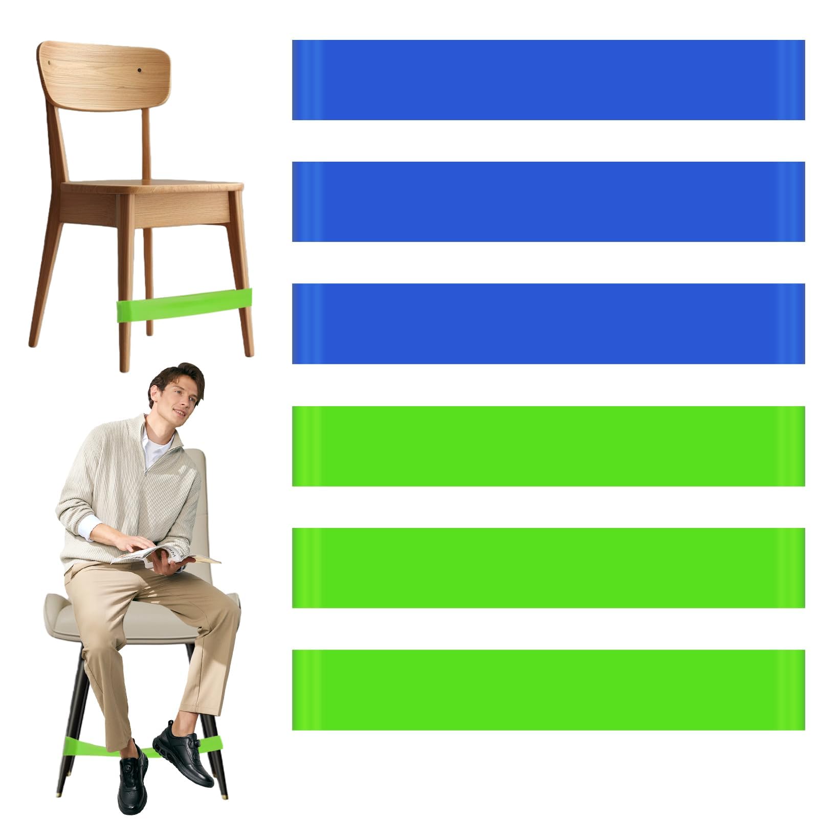 6 StüCk Dehnbare StuhlbäNder, StuhlbäNder Schule, Gummiband Stuhl Adhs Schule mit Adhs, Verbessert die Konzentration für Schule & Zuhause