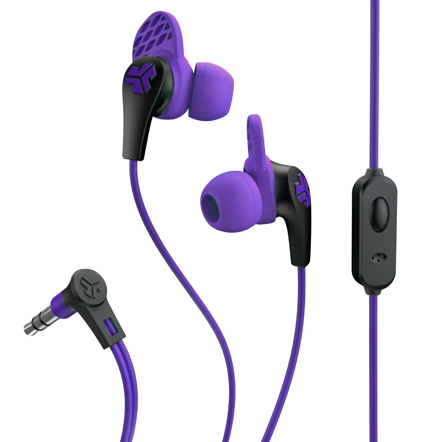 JLab Audio JBudsPRO Premium in-ear Earbuds with Mic, Guaranteed Fit, GUARANTEED FOR LIFE – Purple