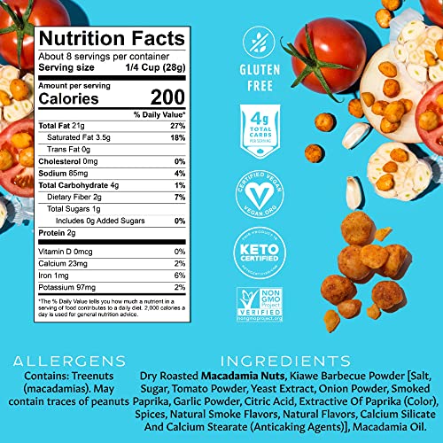 Mauna Loa Premium Hawaiian Roasted Macadamia Nuts 2 Pack, Hawaiian Sea Salt Flavor & Kiawe Smoked Bbq, 8 Oz Ea #TOP4
