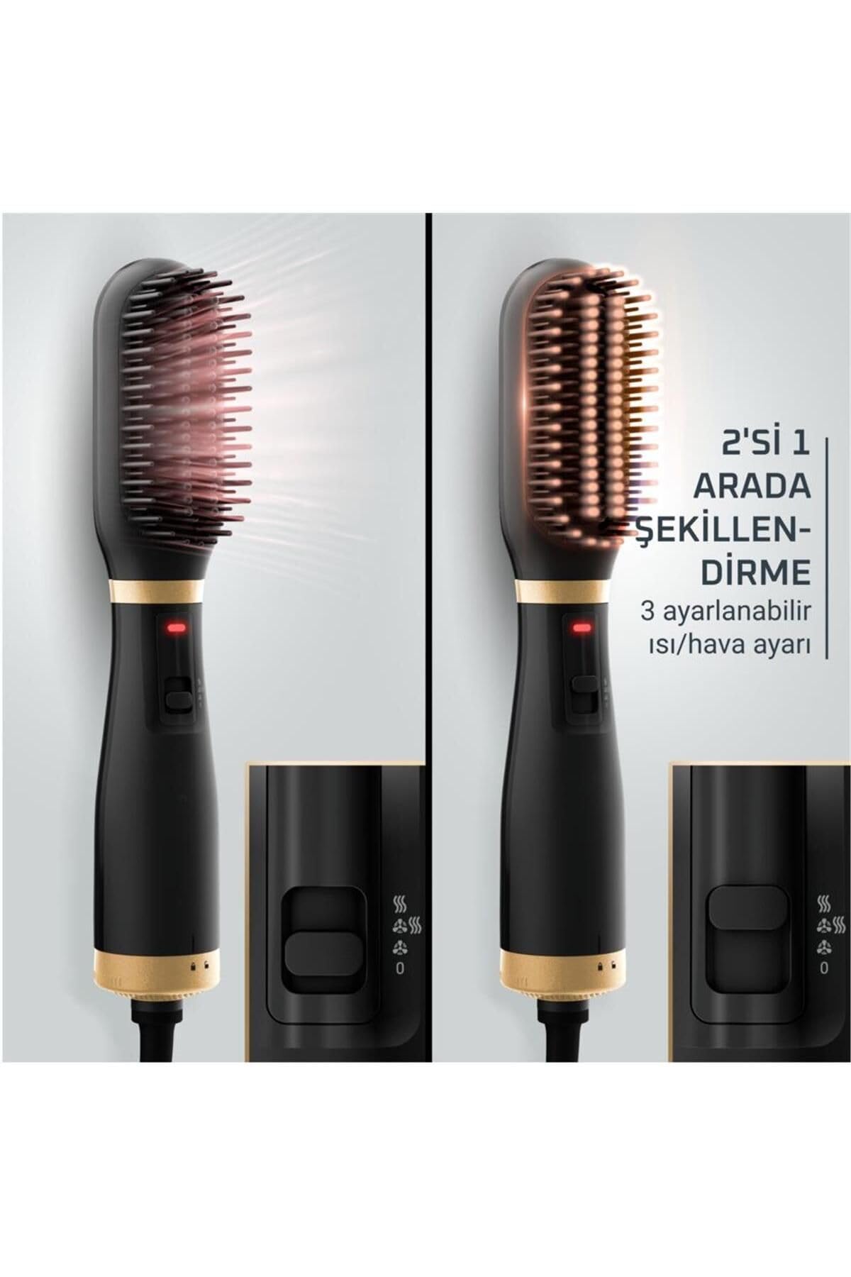 Rowenta Powerstraight Air Brush, szczotka do gorącego powietrza, suszenie i prostowanie 2 w 1, szybkie rezultaty, UB5920F0
