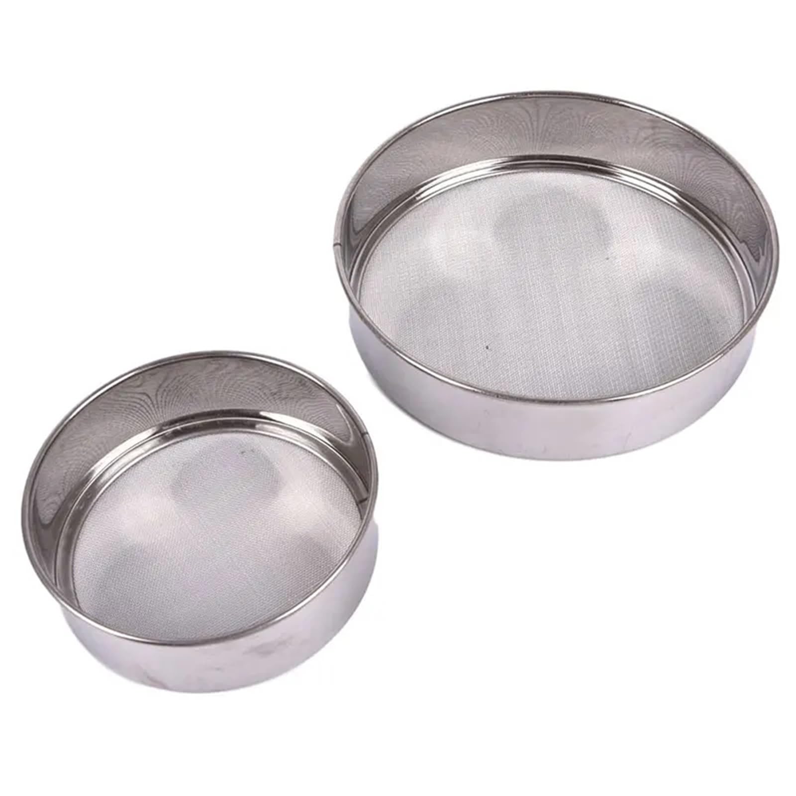 2 Set (4 pezzi) Setaccio for farina da cucina for rotondo in acciaio inossidabile for per Farina