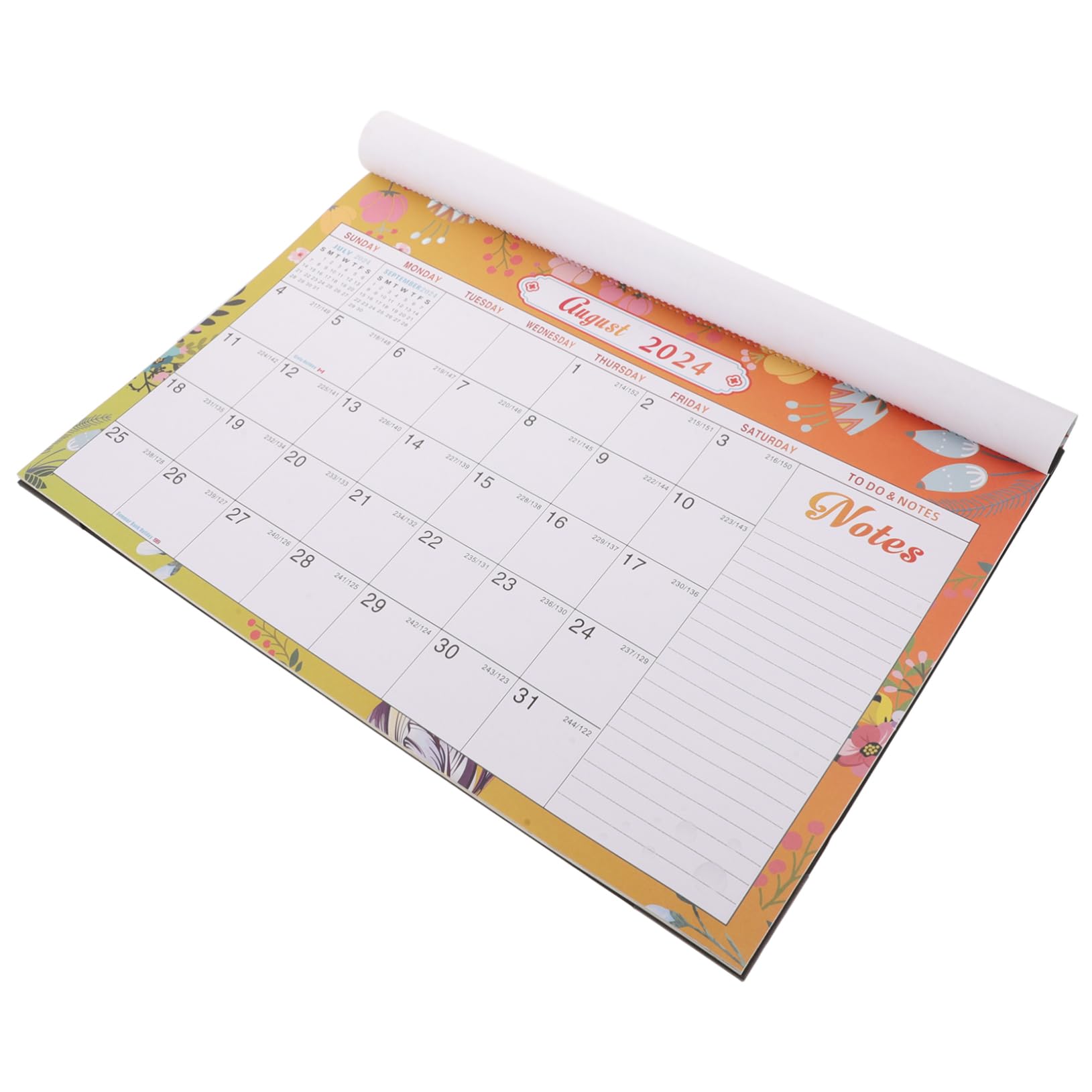 TEHAUX 4piezas Calendario De Pared Colgante Inglés Calendario Mensual Para Uso Diario Diseño Original Para Oficina y Espacio Para Notas y