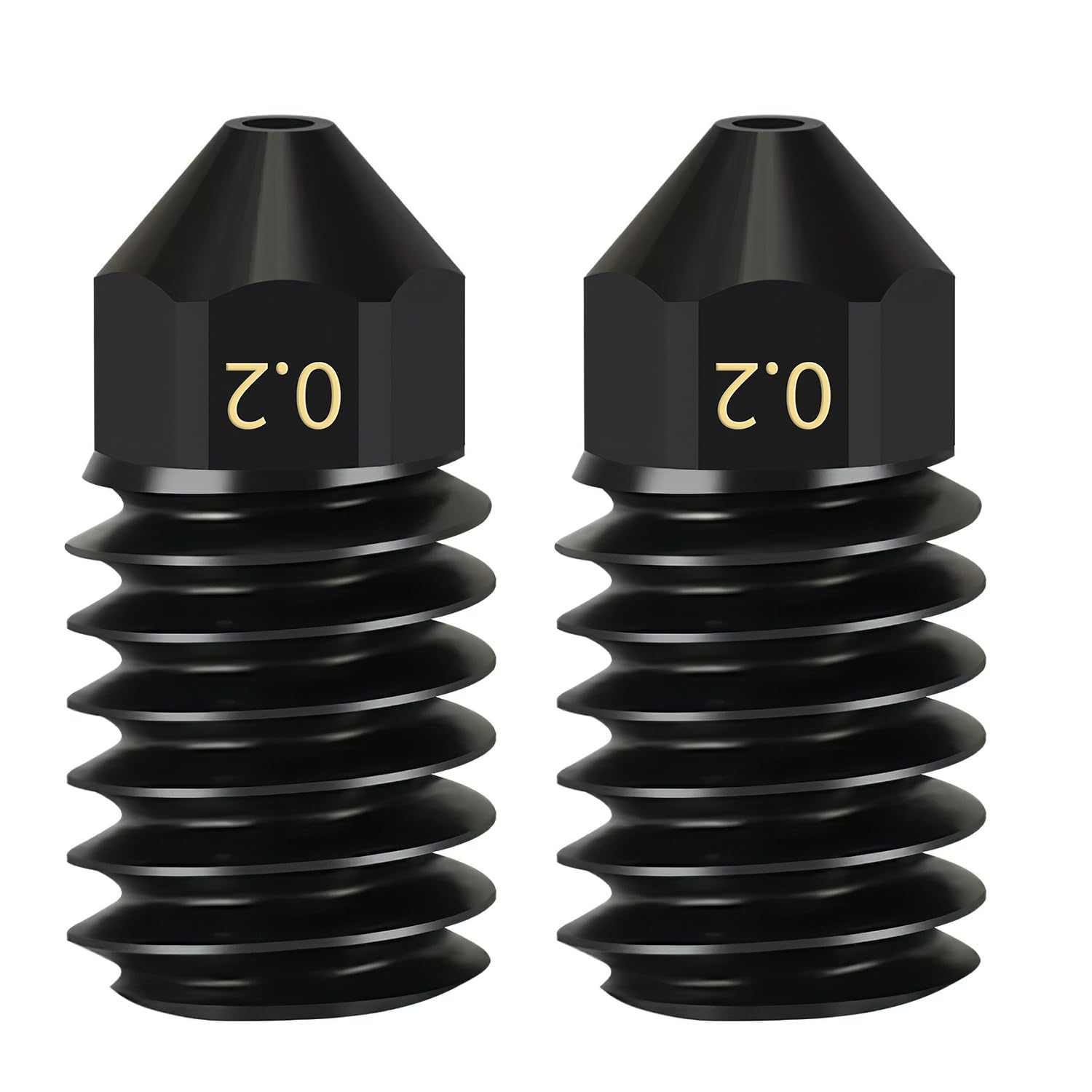 Boquilla de 0,2 mm para impresora 3D Bambu Lab X1 P1S A1 Hotend 2 unidades | Compatible con bambú P1s, bambú A1, bambú P2s, extrusión precisa para impresora 3D bambú, duradero y resistente al calor