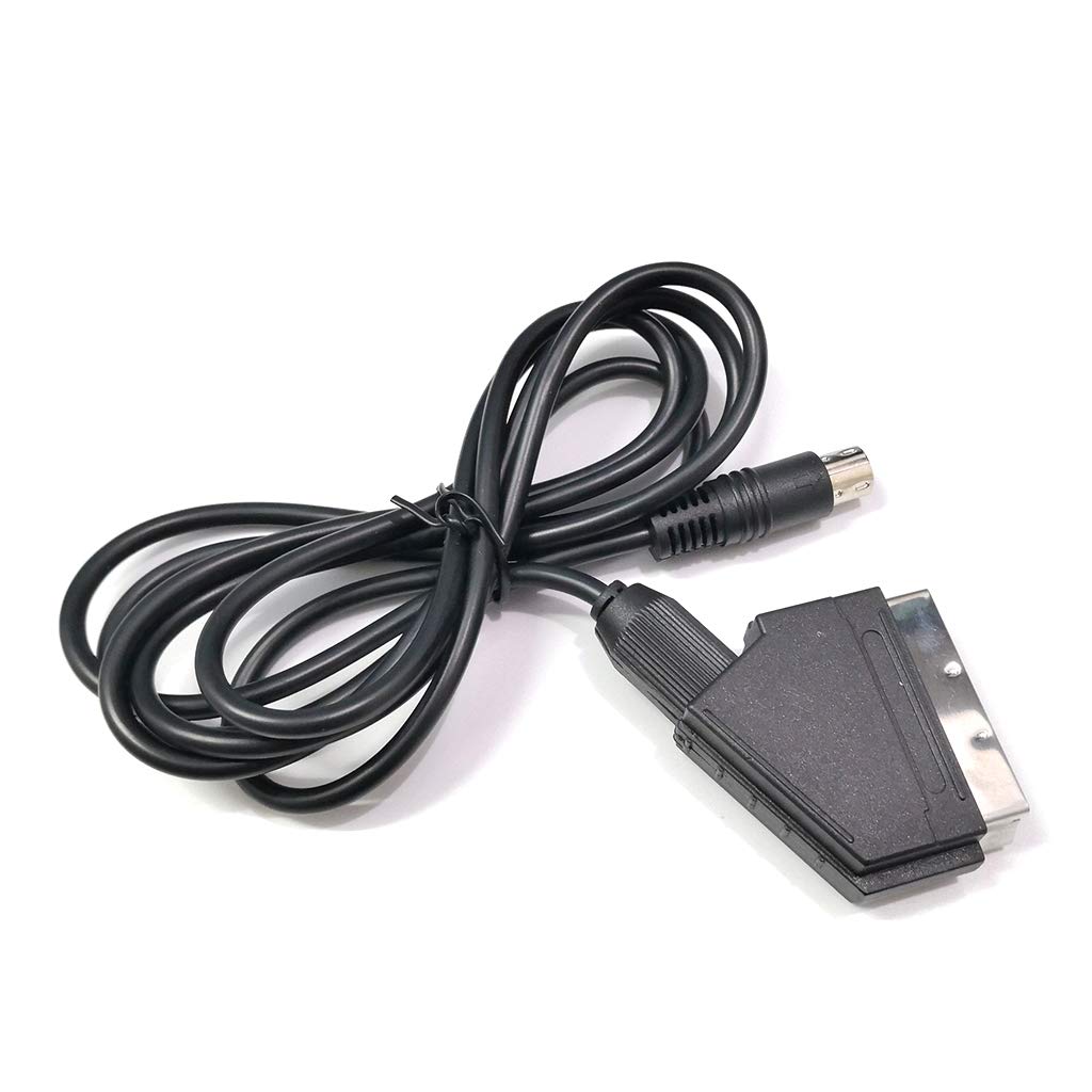 SHOTAY Câble, câble Adaptateur OFC Péritel RVB/RGBS 1,8 m pour Console de Jeu Sega MD2 Câble péritel RVB 9 Broches V Pin/C Pin Noir