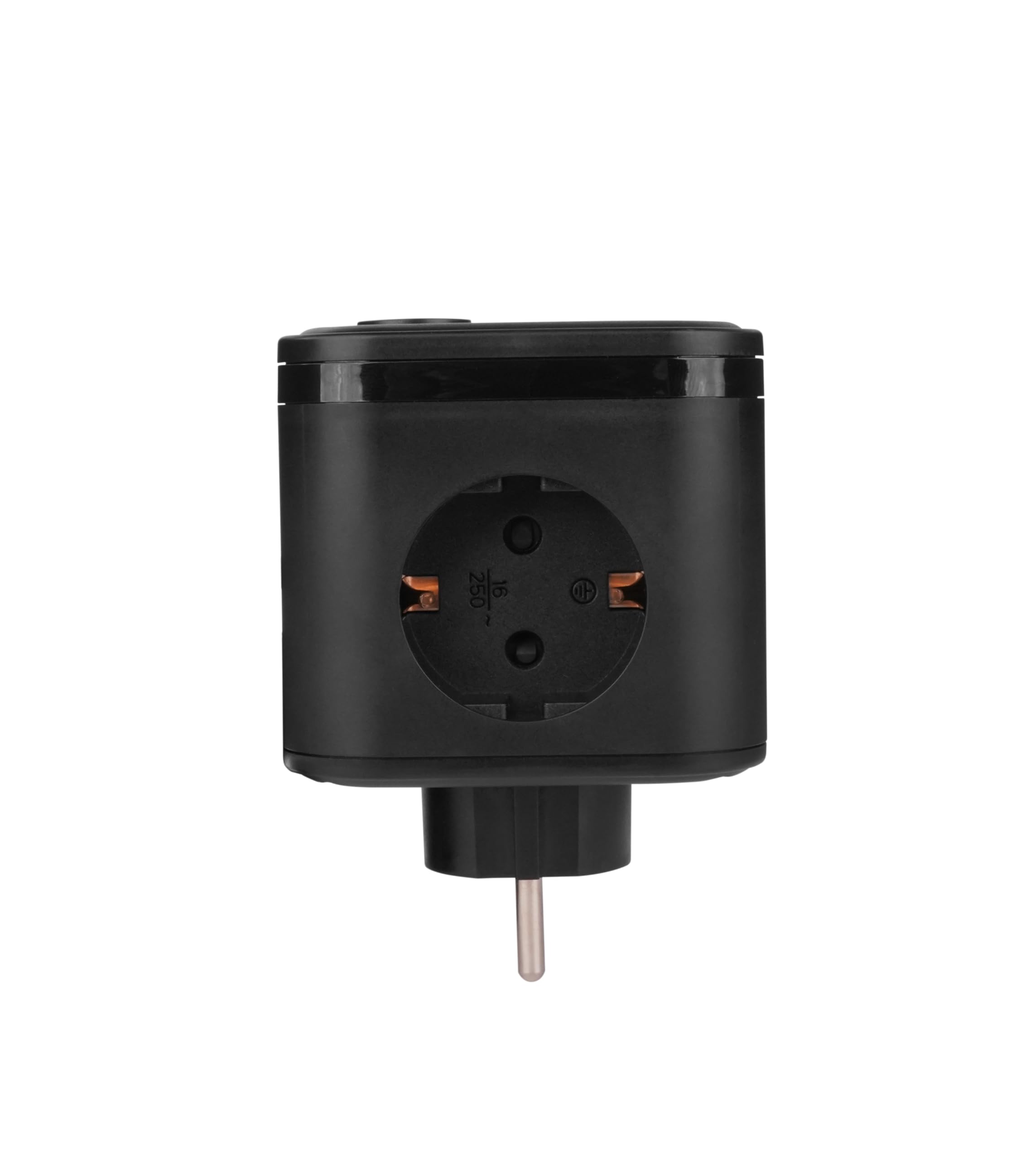 Cubo Multipresa 3 Prese AC 4 USB-C USB-A 3680W Compatta Ignifuga Interruttore ON/OFF Nera