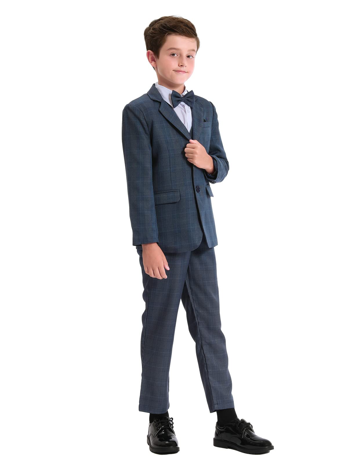 mintgreen Niños Traje Blazer Boda Ropa Tuexdo Establece 2PCS Blazer + Pantalón + Pajarita 5-12 Años