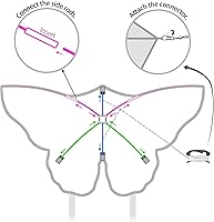 Vista 5 de Simxkai Cometa de mariposa para niños y adultos, fácil de volar azul cometa grande para principiantes, mango de línea incluido