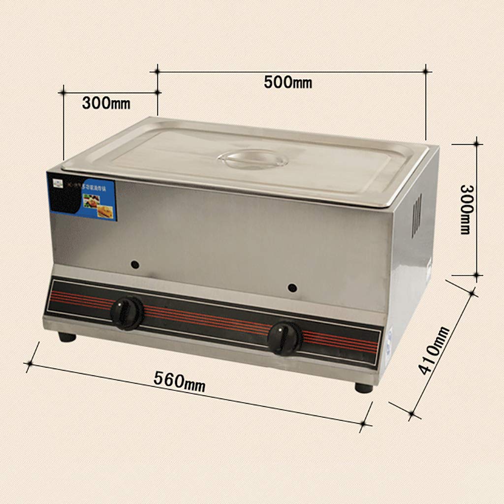 Friggitrice a Gas da 22 Litri in Acciaio Inox, Doppia Vasca, 2 cestelli, Regolazione Manuale della Temperatura, per Attrezzature da Cucina Commerciali, ristoranti e Case