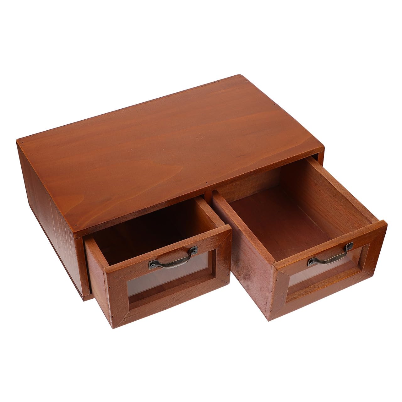 Monitor de madera soporte organizador pequeño de computadora con cajón práctico