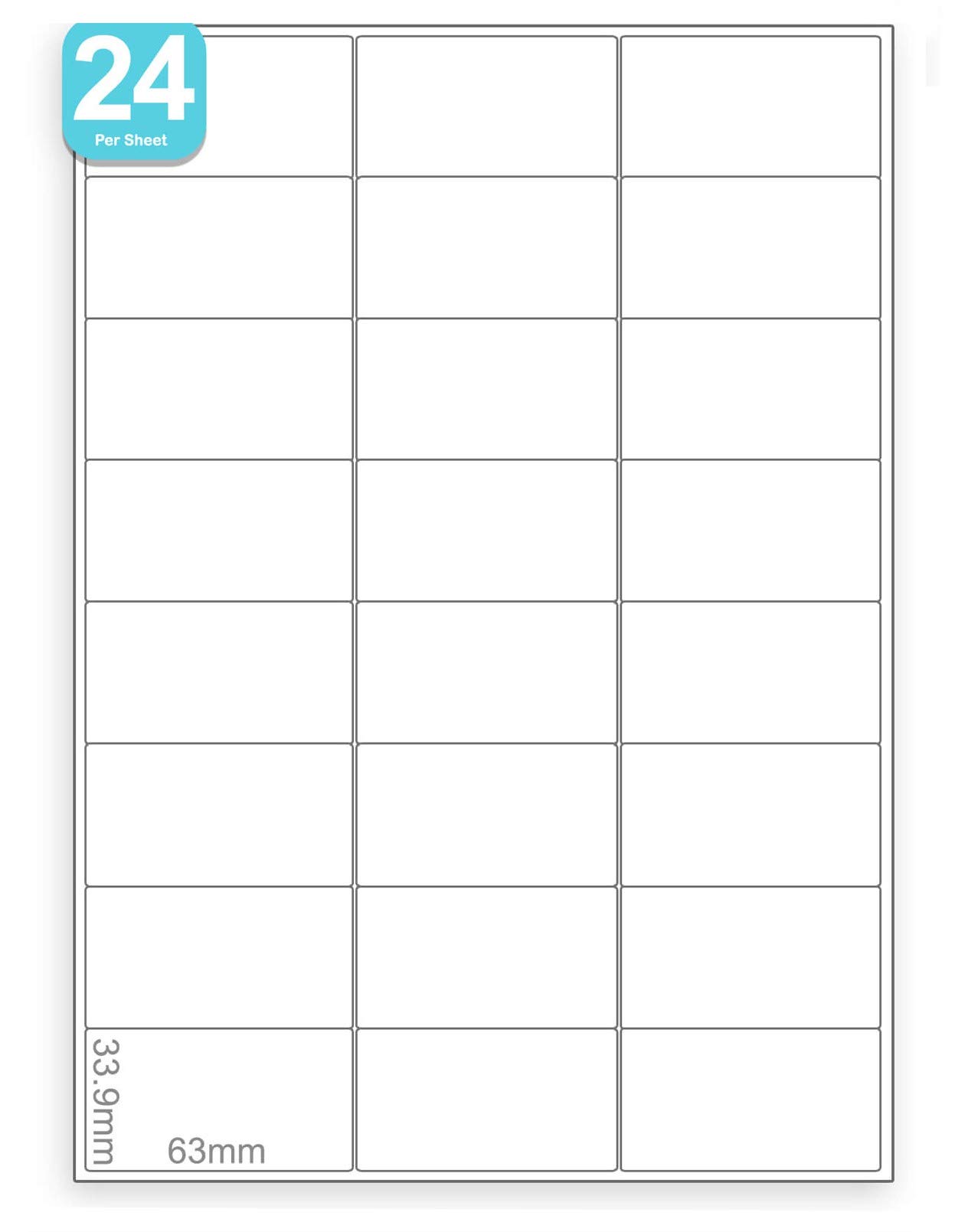 Stickers Limited® 50 Sheets of 24-up Labels on A4 Amazon FBA Barcode Labels for Sellers (63.0 mm x 33.9 mm)