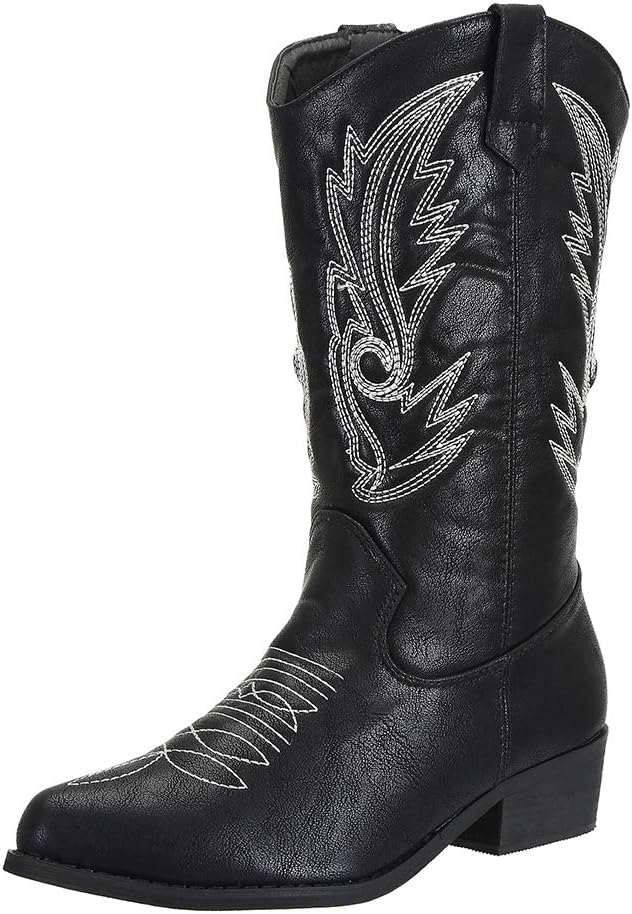 SheSole Women's Wide Calf Western Cowgirl Cowboy Boots