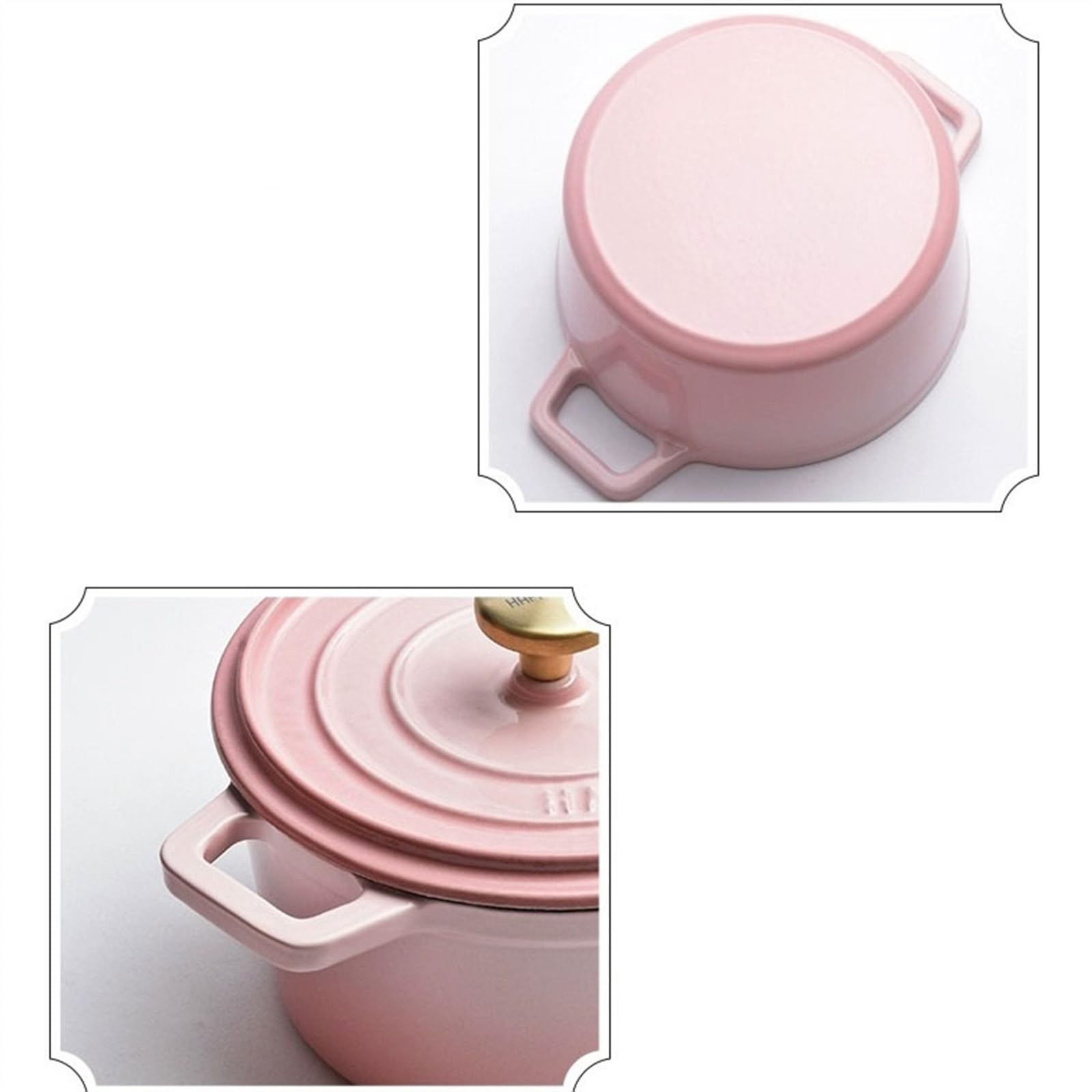 Cacerola poco profunda con tapa, cacerola de hierro fundido, cazuelas, olla esmaltada, olla for cocinar estofado, olla de hierro fundido de gran capacidad de 3,2 l for el hogar, olla for sopa