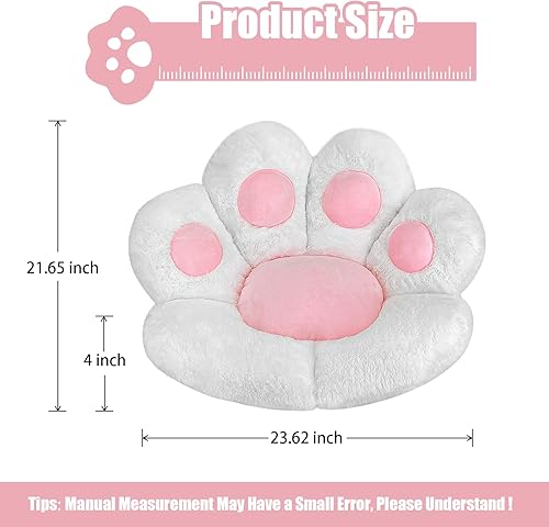 Miniatura 9 de MOONBEEKI - Cojín con forma de pata de gato, cómoda silla kawaii, cojines de felpa para asiento, almohada para silla reclinada regalo para