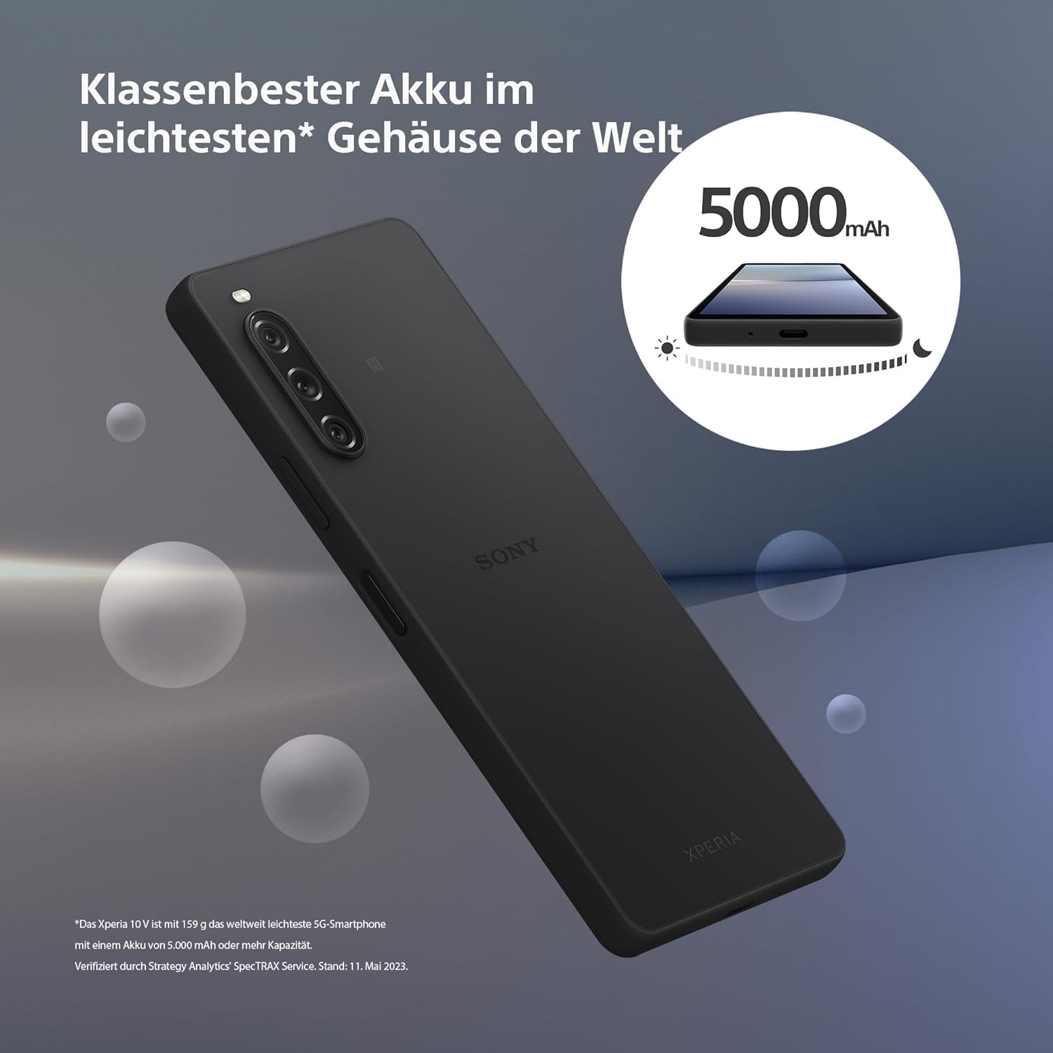 Sony Xperia 10 V Smartfon, Czarny, 6GB