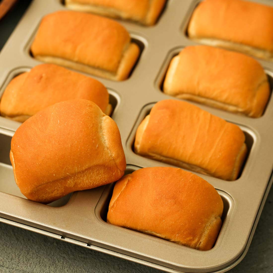 Moule Pain Maison Lot 10 Lot De 10 Moules à Pain Antiadhésifs Tanlade - 24, 1x12,7 Cm (environ) - Pour Pain, Brownies, Cake - Doré