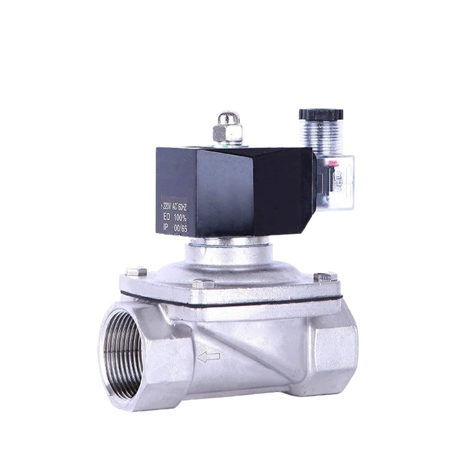 Zawór elektromagnetyczny ze stali nierdzewnej 1/2" 3/4" 1" 2" DN15 DN20 DN25(2", NBR-SEAL_220VAC_NO)
