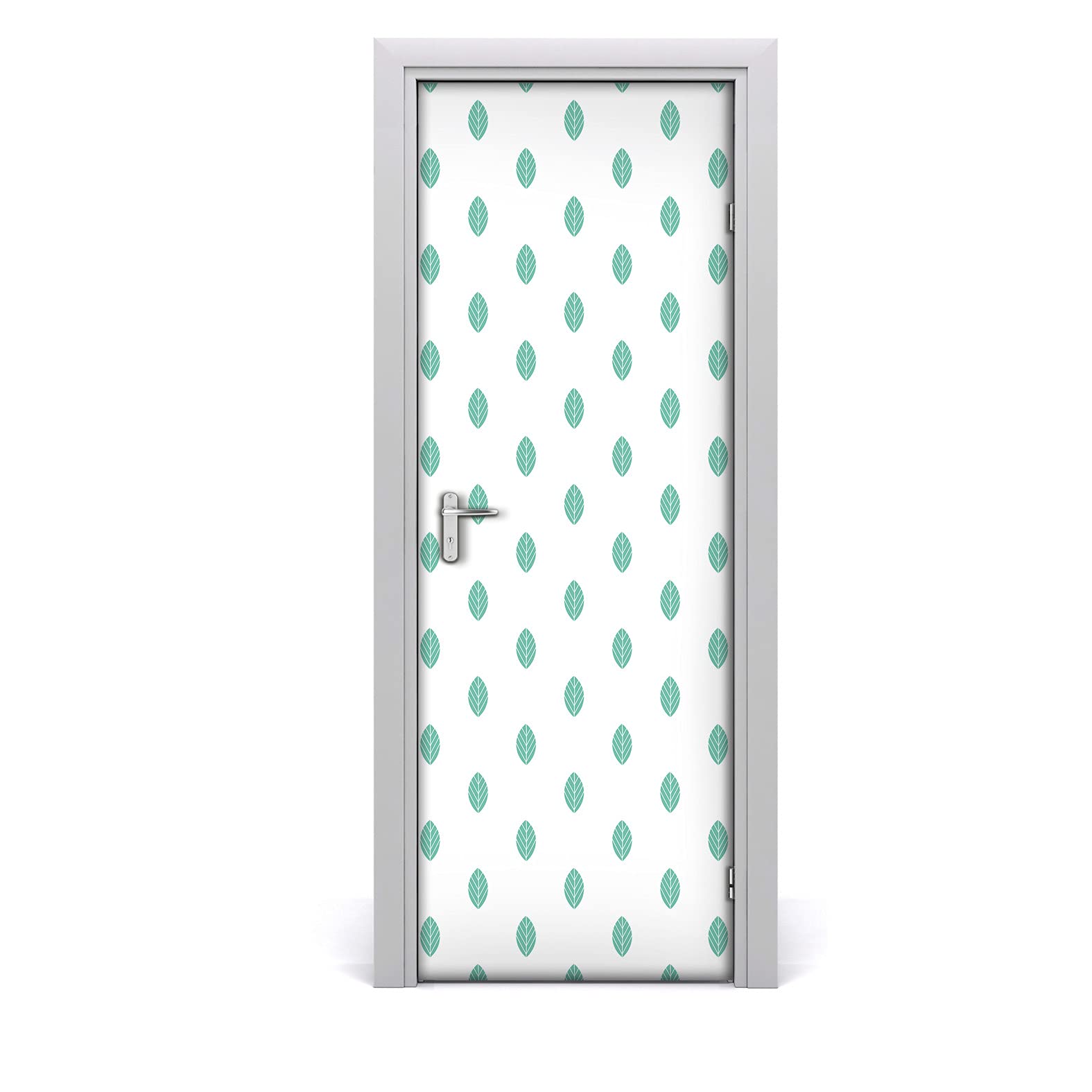 Mural de puerta con hojas florales para decorar salones y dormitorios modernos